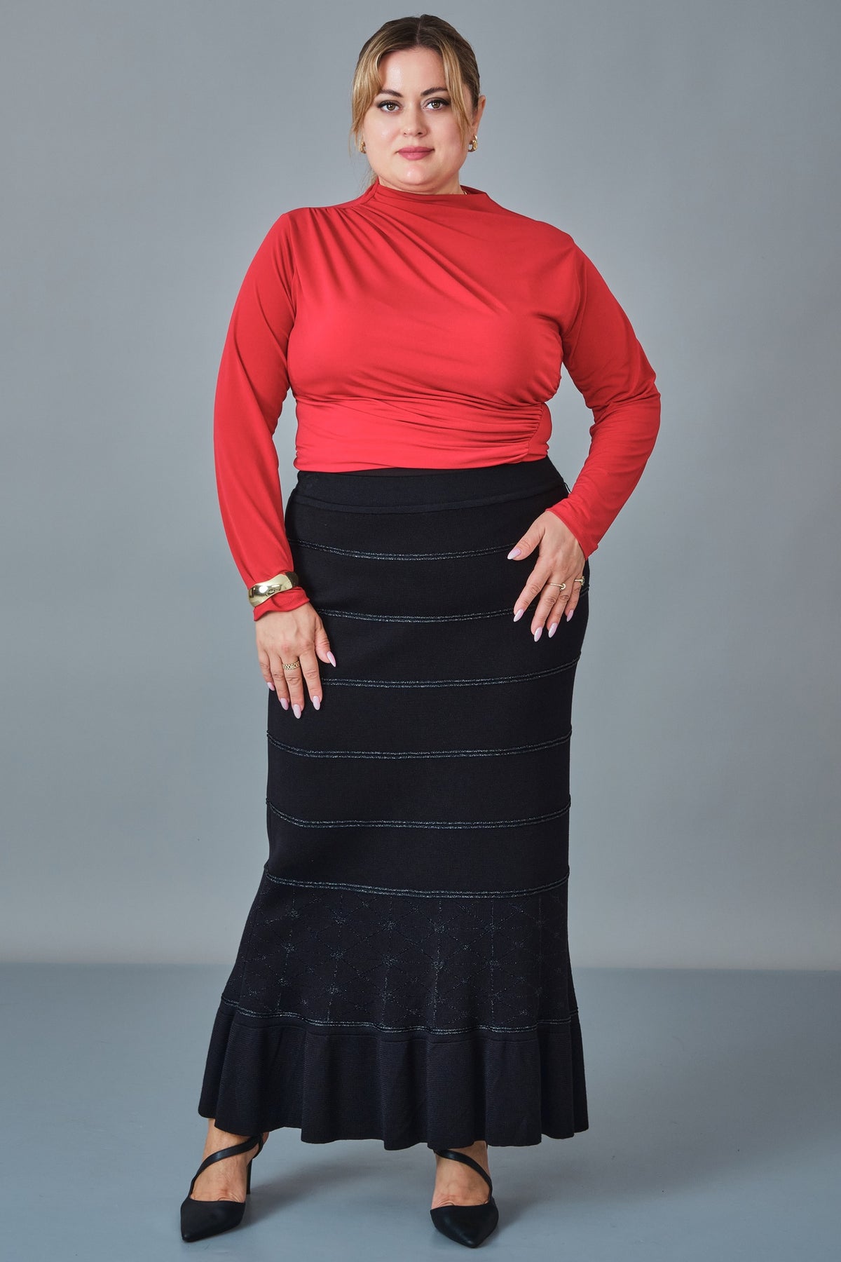 Desender - Plus Size Skirt Knitwear (DES27K5669)