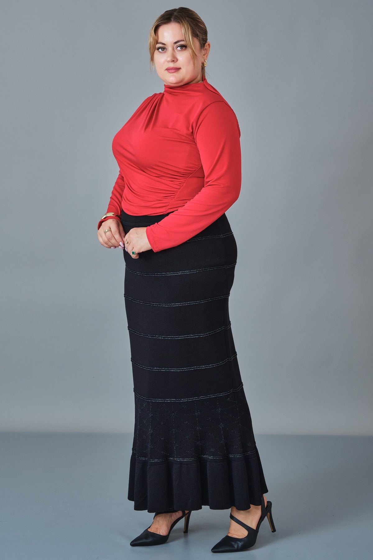 Desender - Plus Size Skirt Knitwear (DES27K5669)