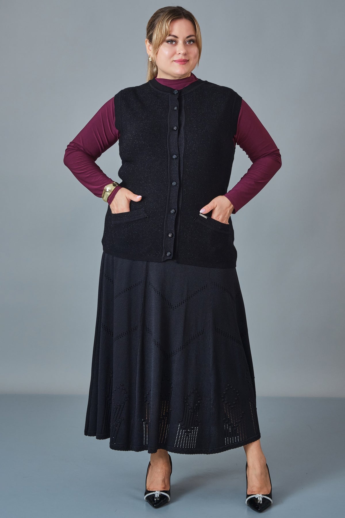 Desender - Plus Size Waistcoat (DES27K4207-1)