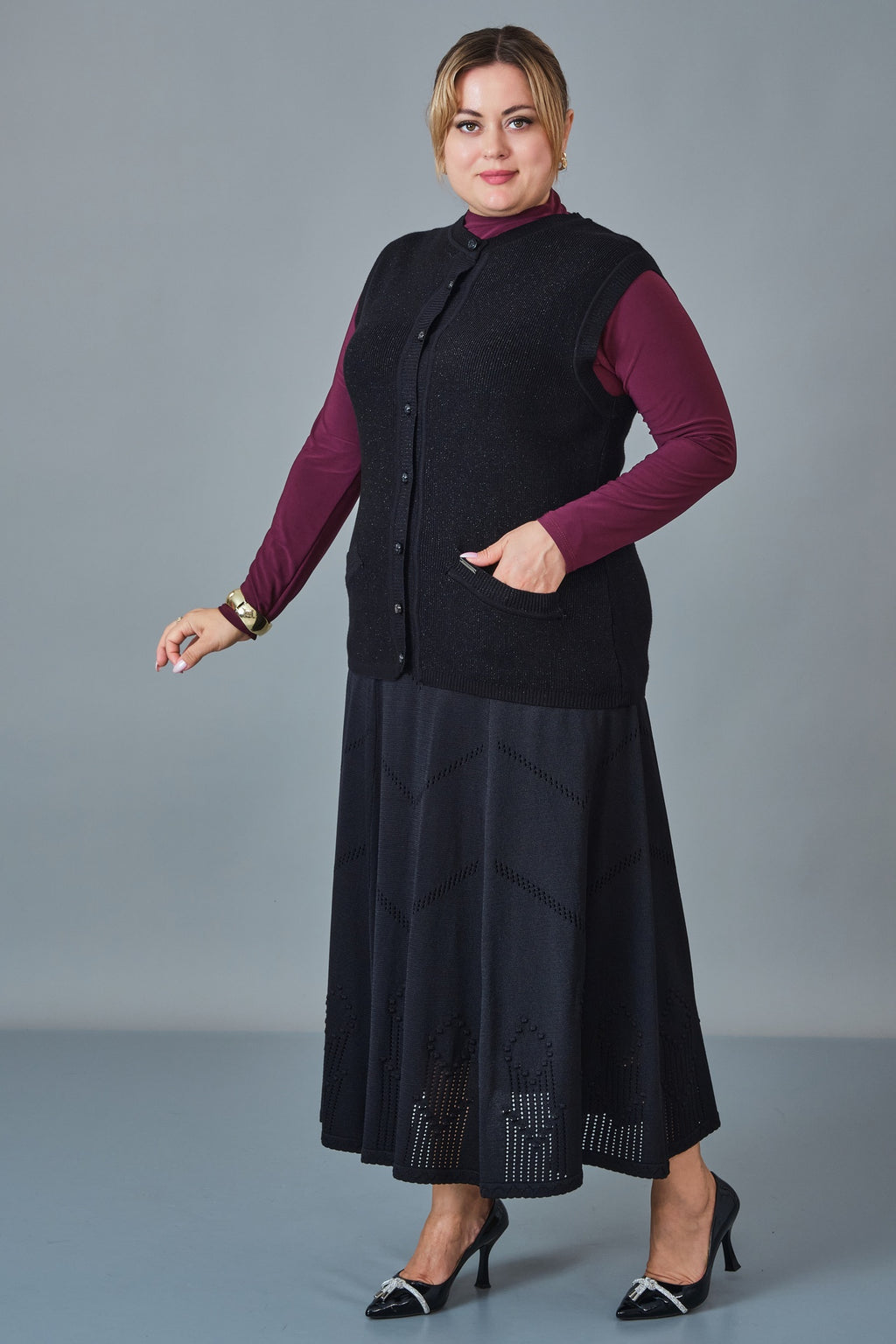 Desender - Plus Size Waistcoat (DES27K4207-1)