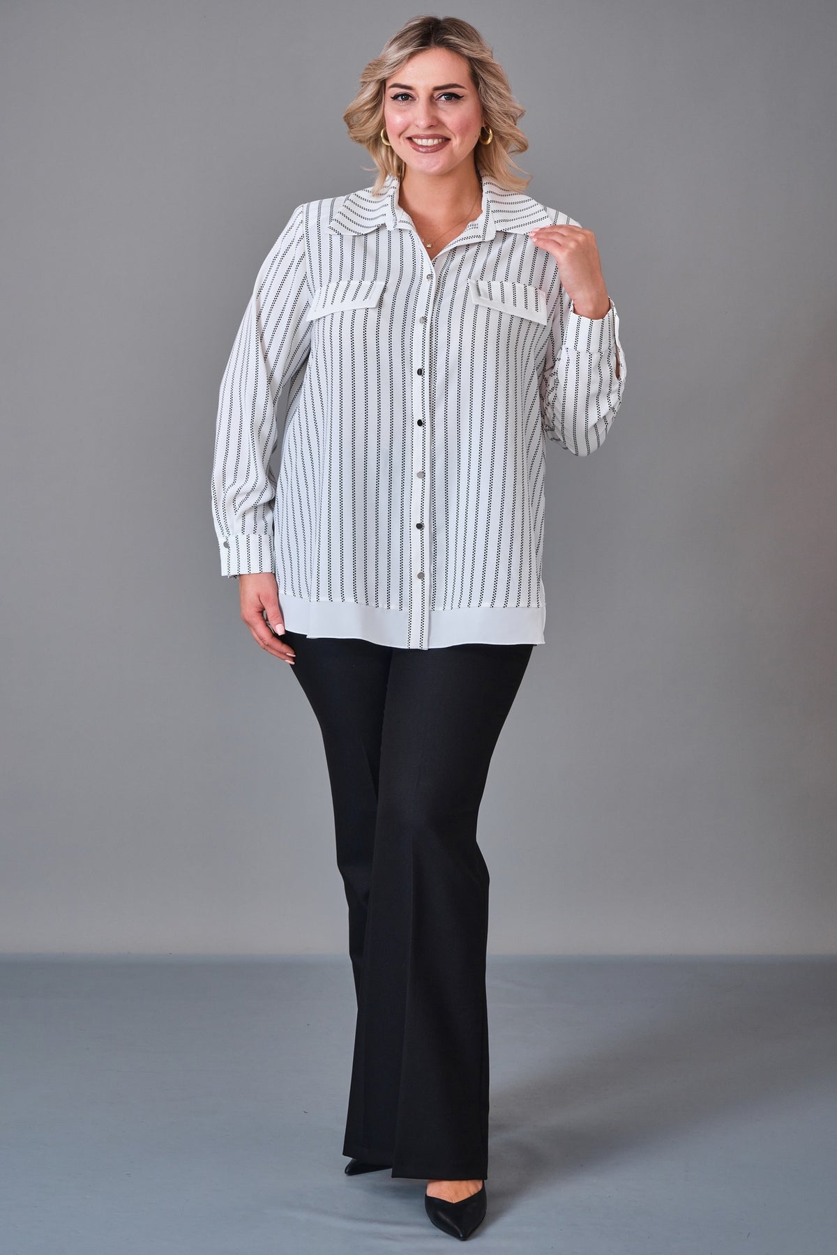 Kifayet - Extended Plus Size Shirt (KFT27K23530-20) - 8690200231988