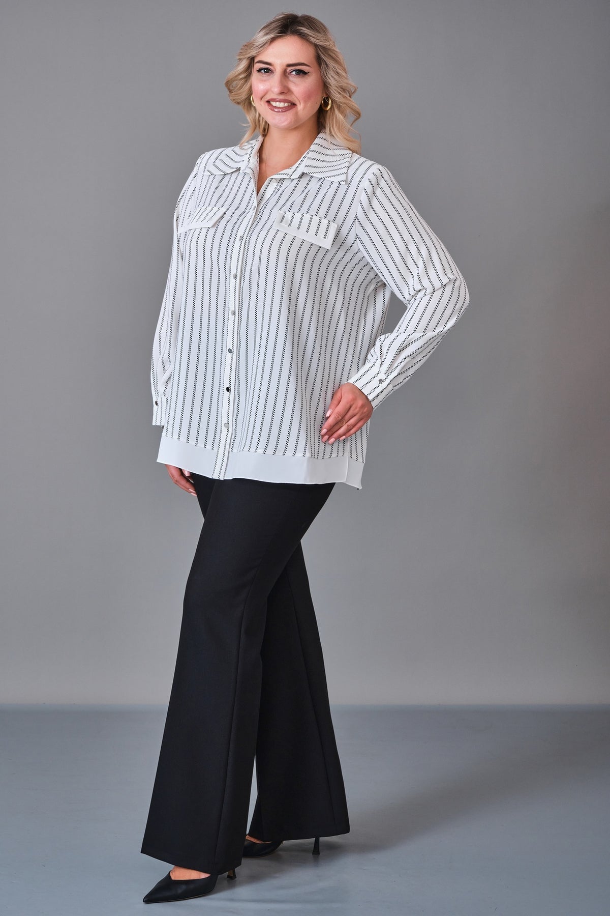 Kifayet - Extended Plus Size Shirt (KFT27K23530-20) - 8690200231988