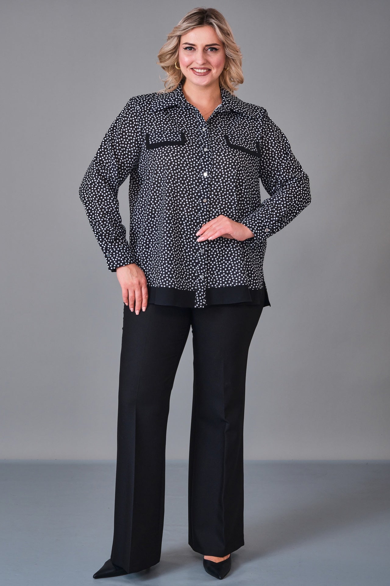 Kifayet - Extended Plus Size Shirt (KFT27K23530-20) - 8690200231995