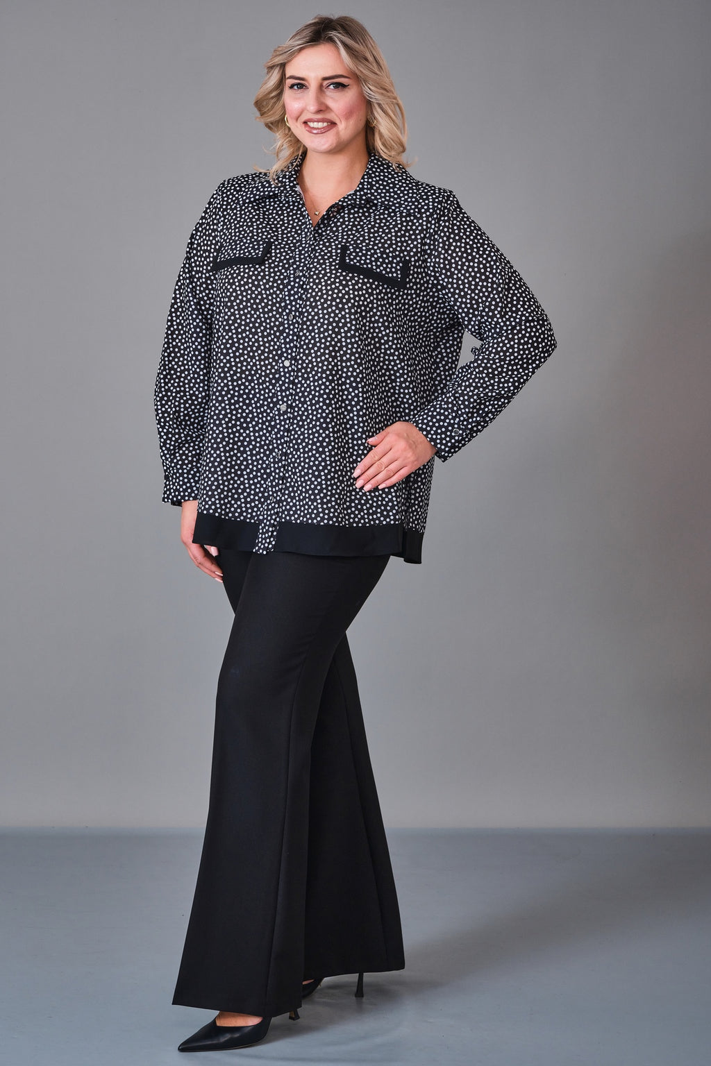 Kifayet - Extended Plus Size Shirt (KFT27K23530-20) - 8690200231995