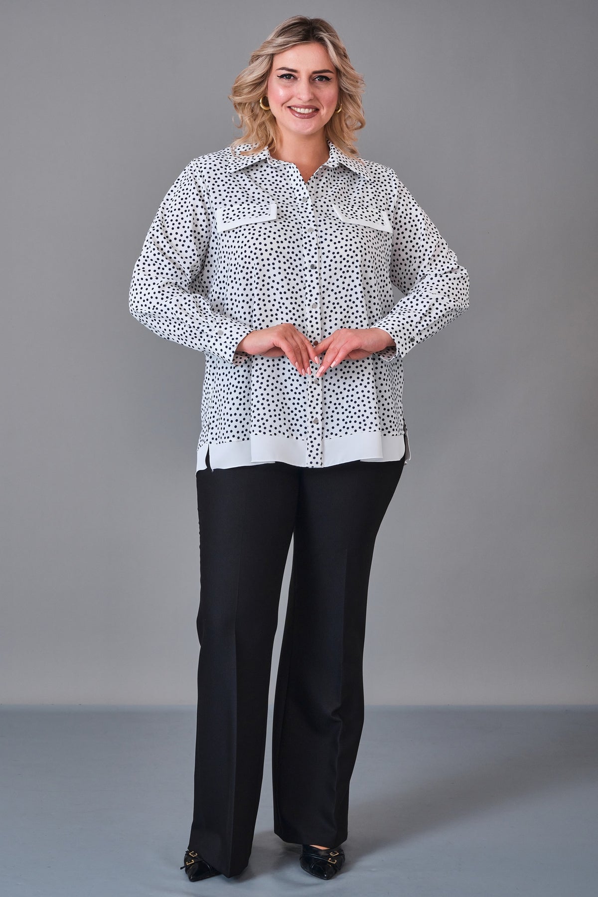 Kifayet - Extended Plus Size Shirt (KFT27K23530-20) - 8690200232008
