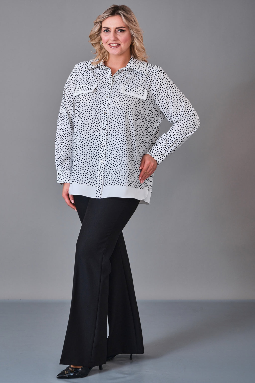 Kifayet - Extended Plus Size Shirt (KFT27K23530-20) - 8690200232008
