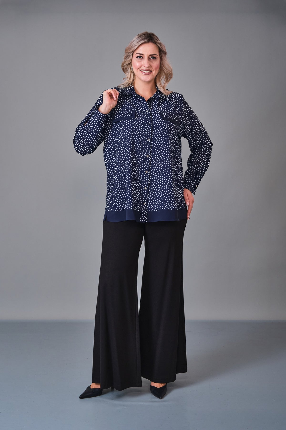 Kifayet - Extended Plus Size Shirt (KFT27K23530-20) - 8690200232015