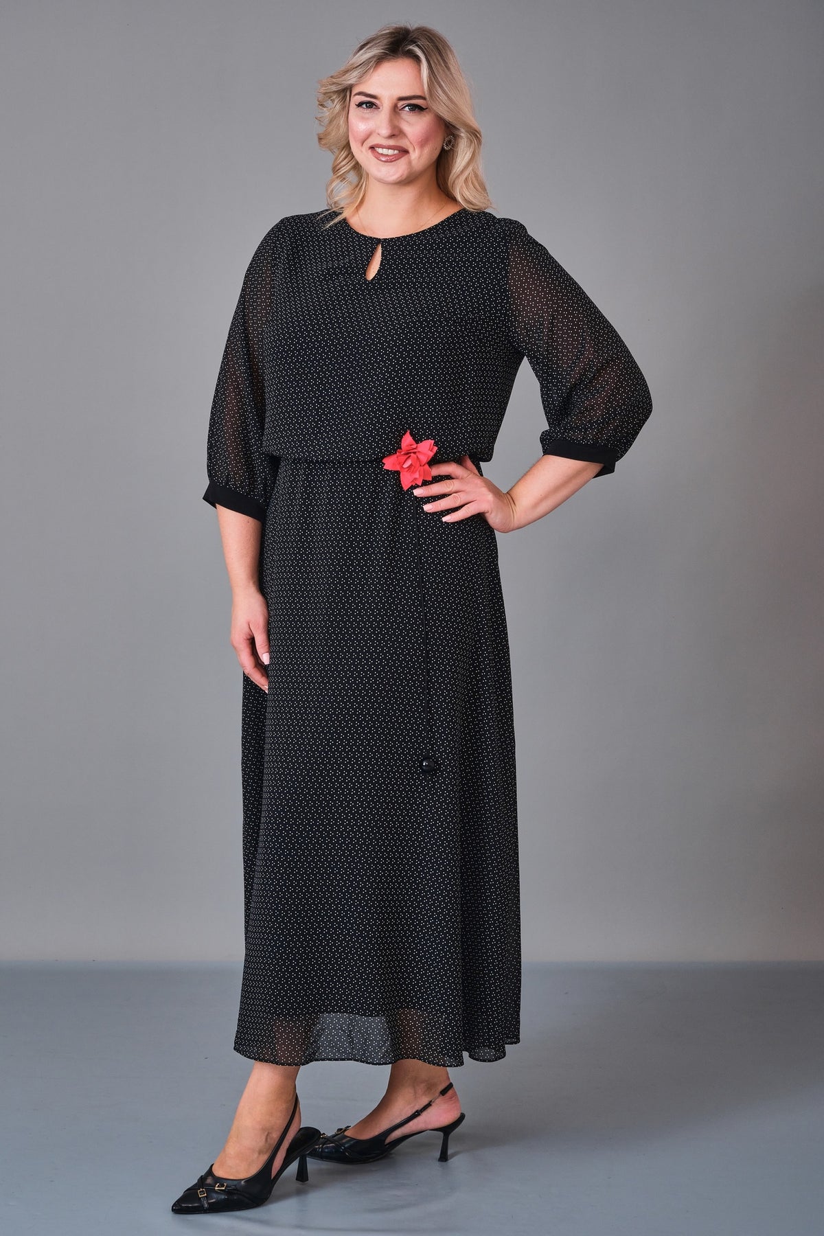 Chiffon Line - Plus Size Dress (CFL27K3516) - 8690200235344