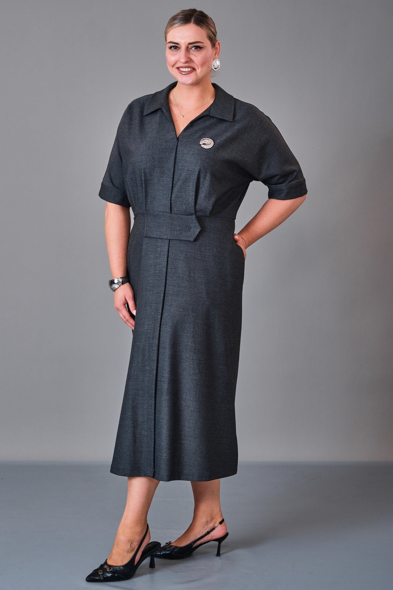 Chiffon Line - Plus Size Dress (CFL27K3508) - 8690200235375