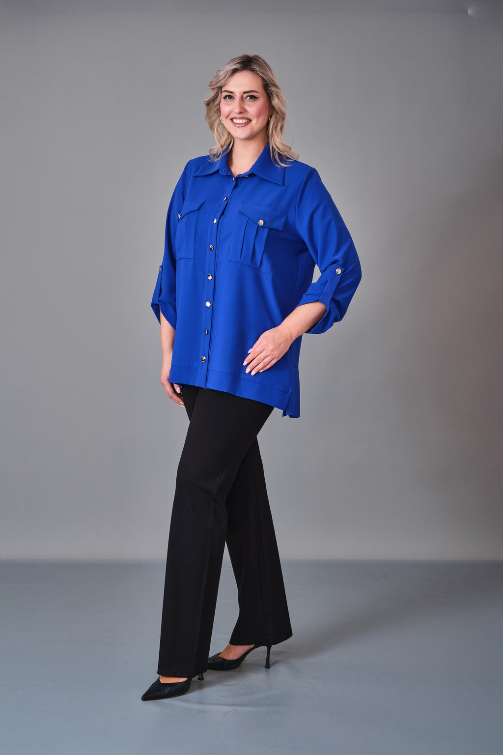 Kifayet - Extended Plus Size Shirt (KFT27K23719-01) - 8690200236471