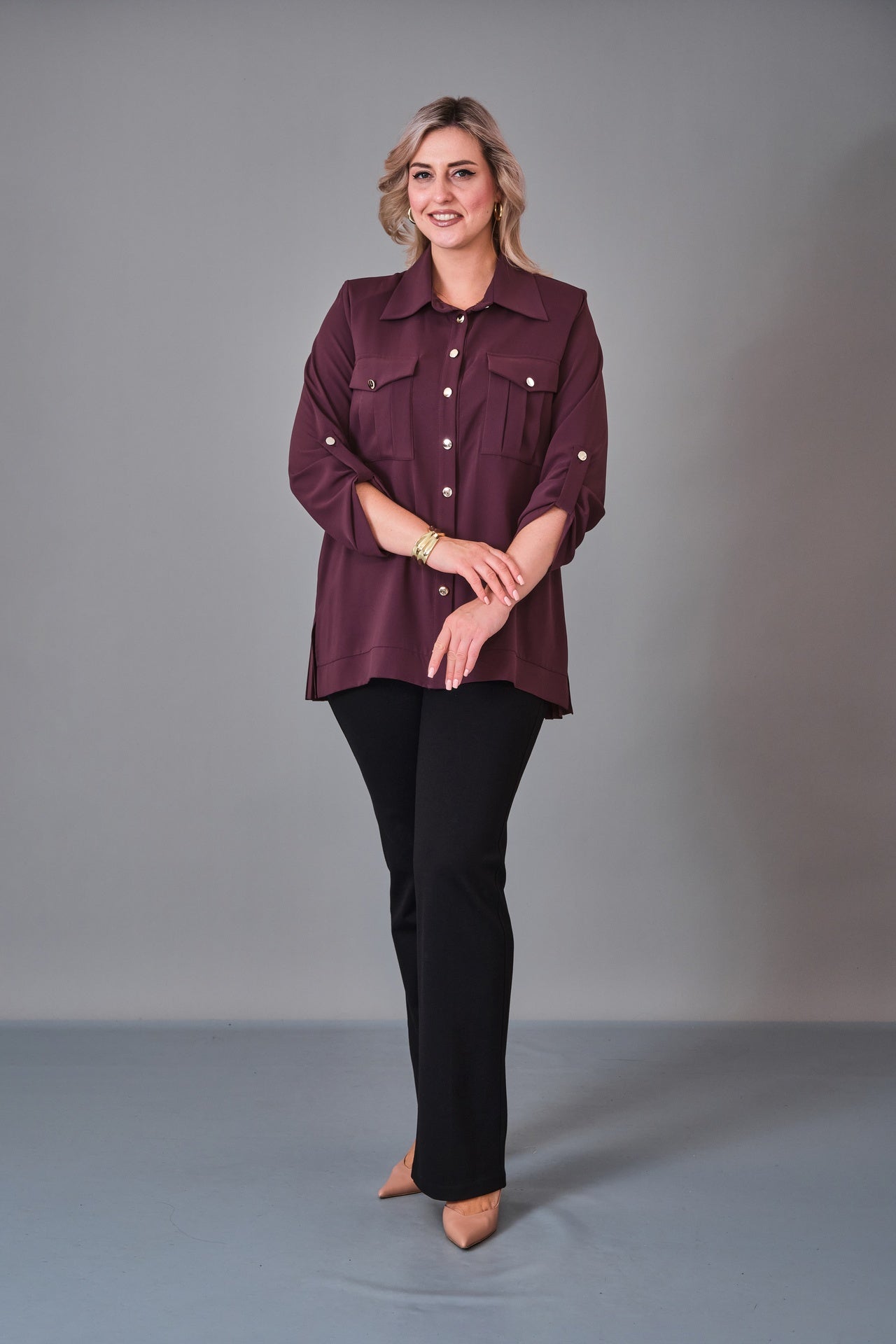 Kifayet - Extended Plus Size Shirt (KFT27K23719-01) - 8690200236495