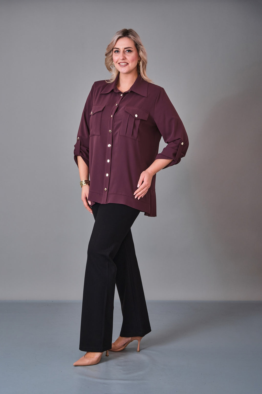 Kifayet - Extended Plus Size Shirt (KFT27K23719-01) - 8690200236495