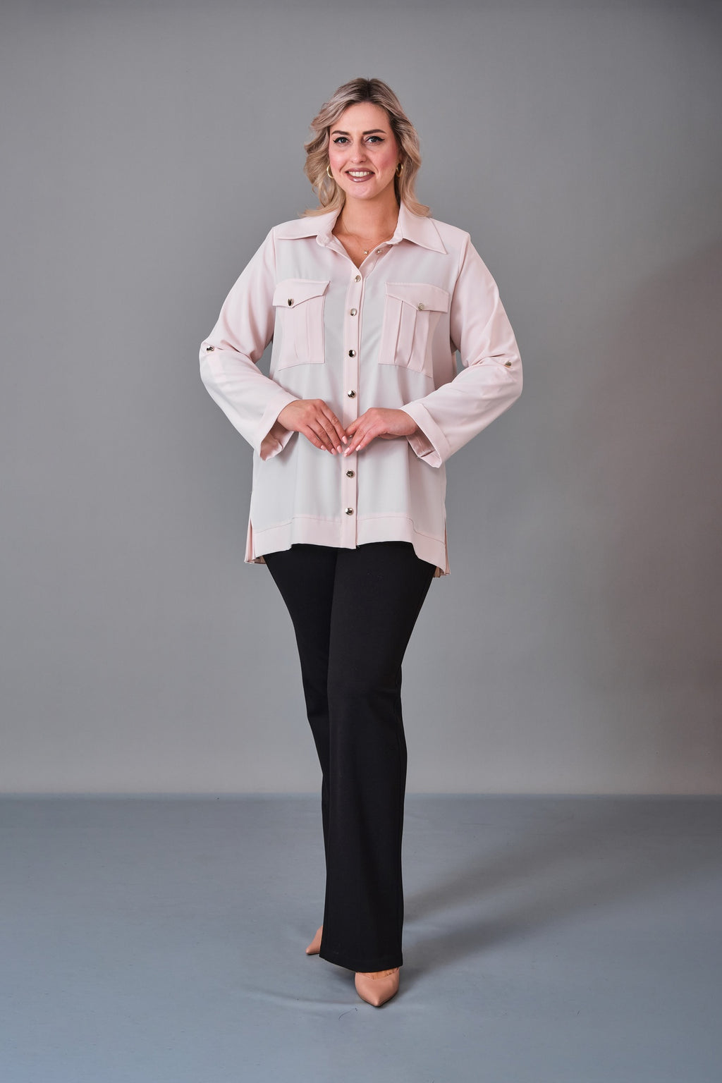 Kifayet - Extended Plus Size Shirt (KFT27K23719-01) - 8690200236501