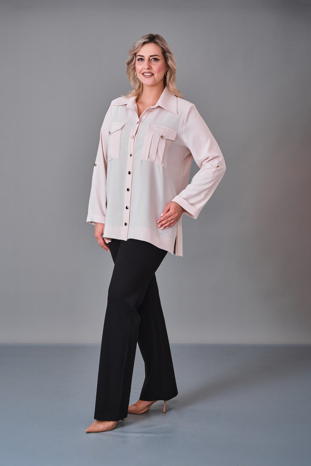 Kifayet - Extended Plus Size Shirt (KFT27K23719-01) - 8690200236501
