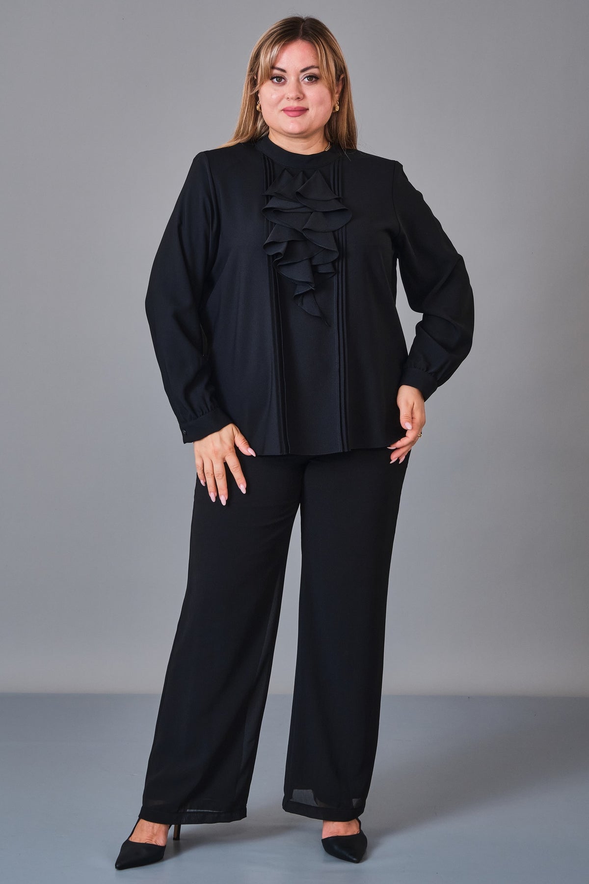 Kifayet - Extended Plus Size Blouse (KFT27K23802) - 8690200236518