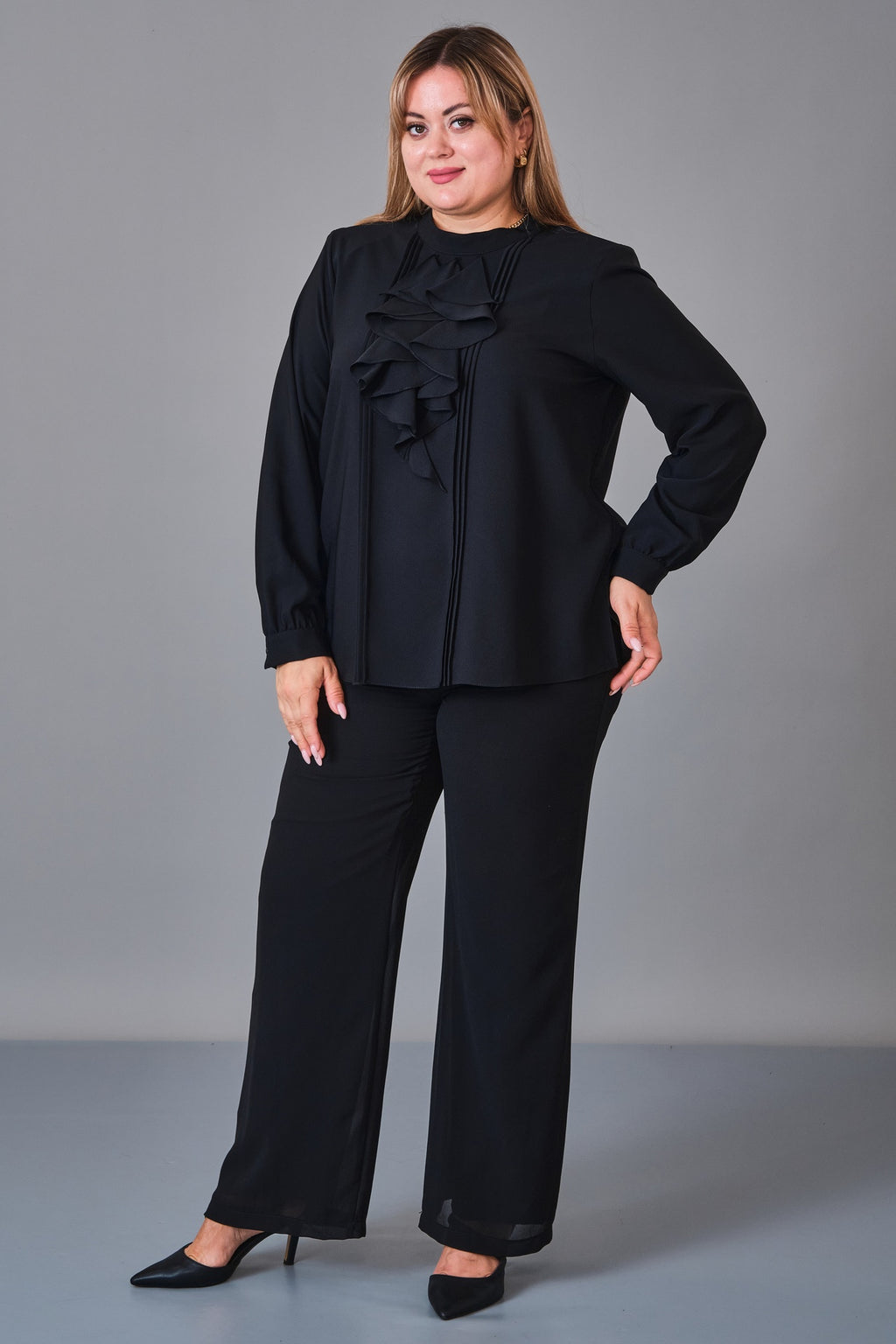 Kifayet - Extended Plus Size Blouse (KFT27K23802) - 8690200236518