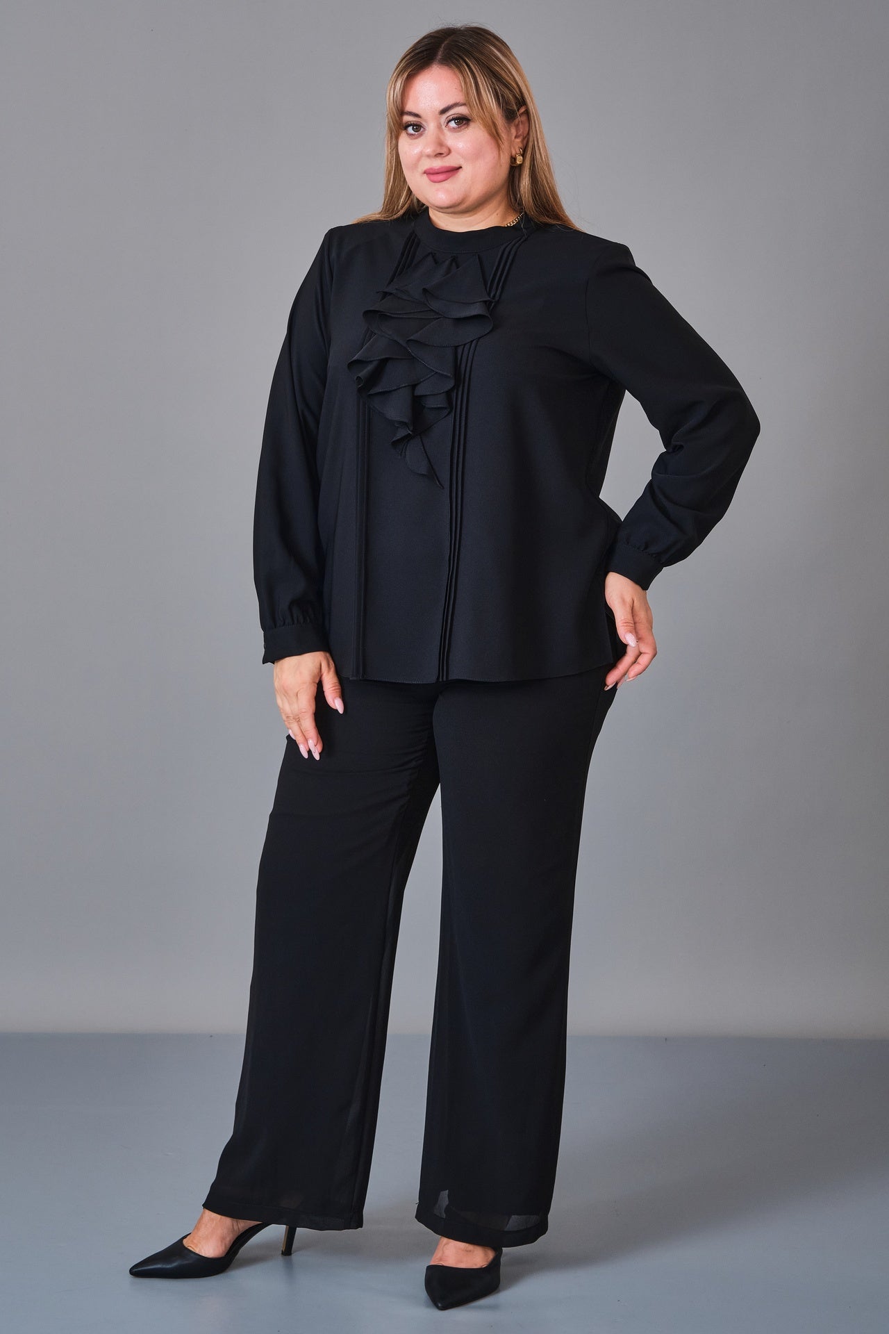 Kifayet - Extended Plus Size Blouse (KFT27K23802) - 8690200236518