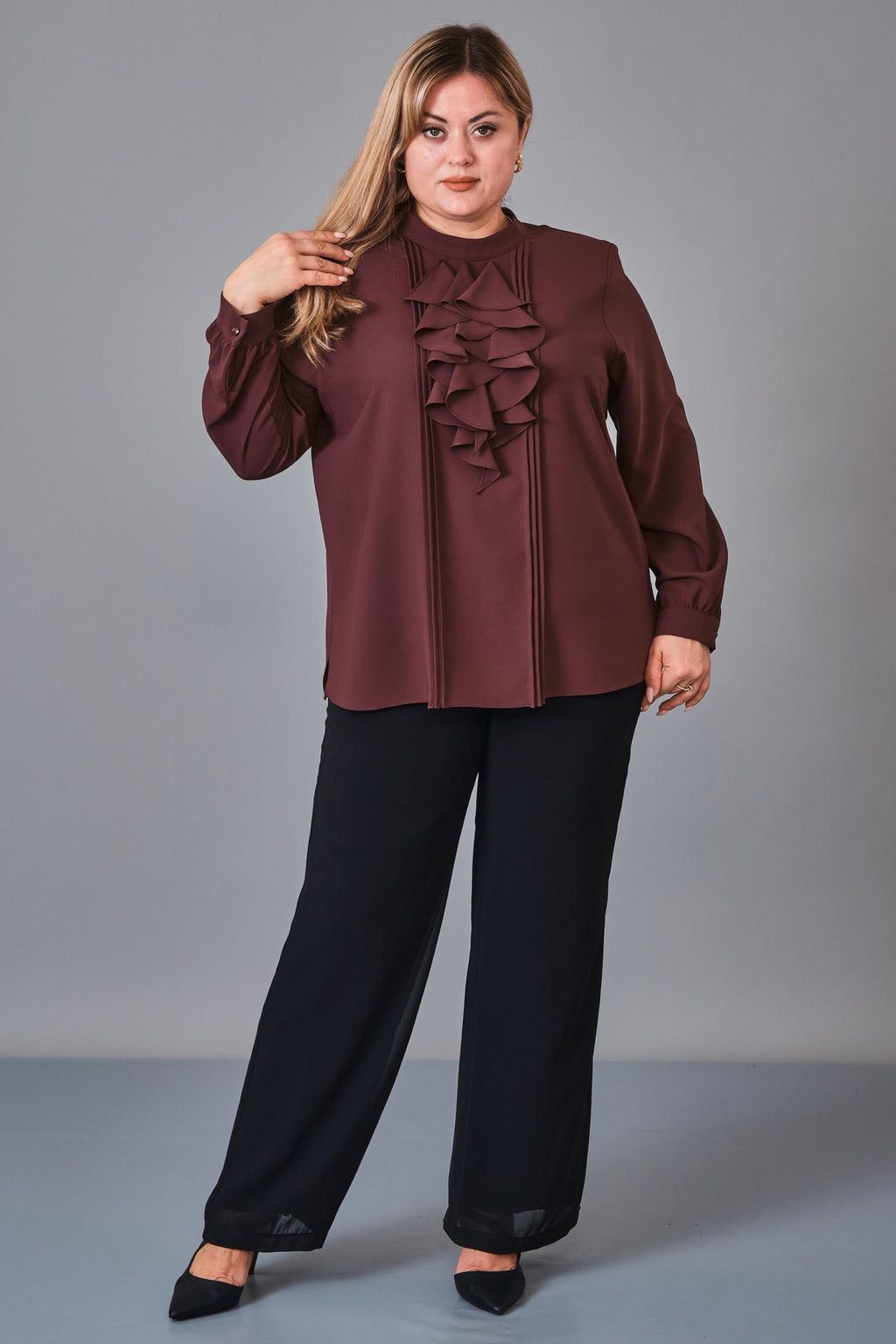 Kifayet - Extended Plus Size Blouse (KFT27K23802) - 8690200236525