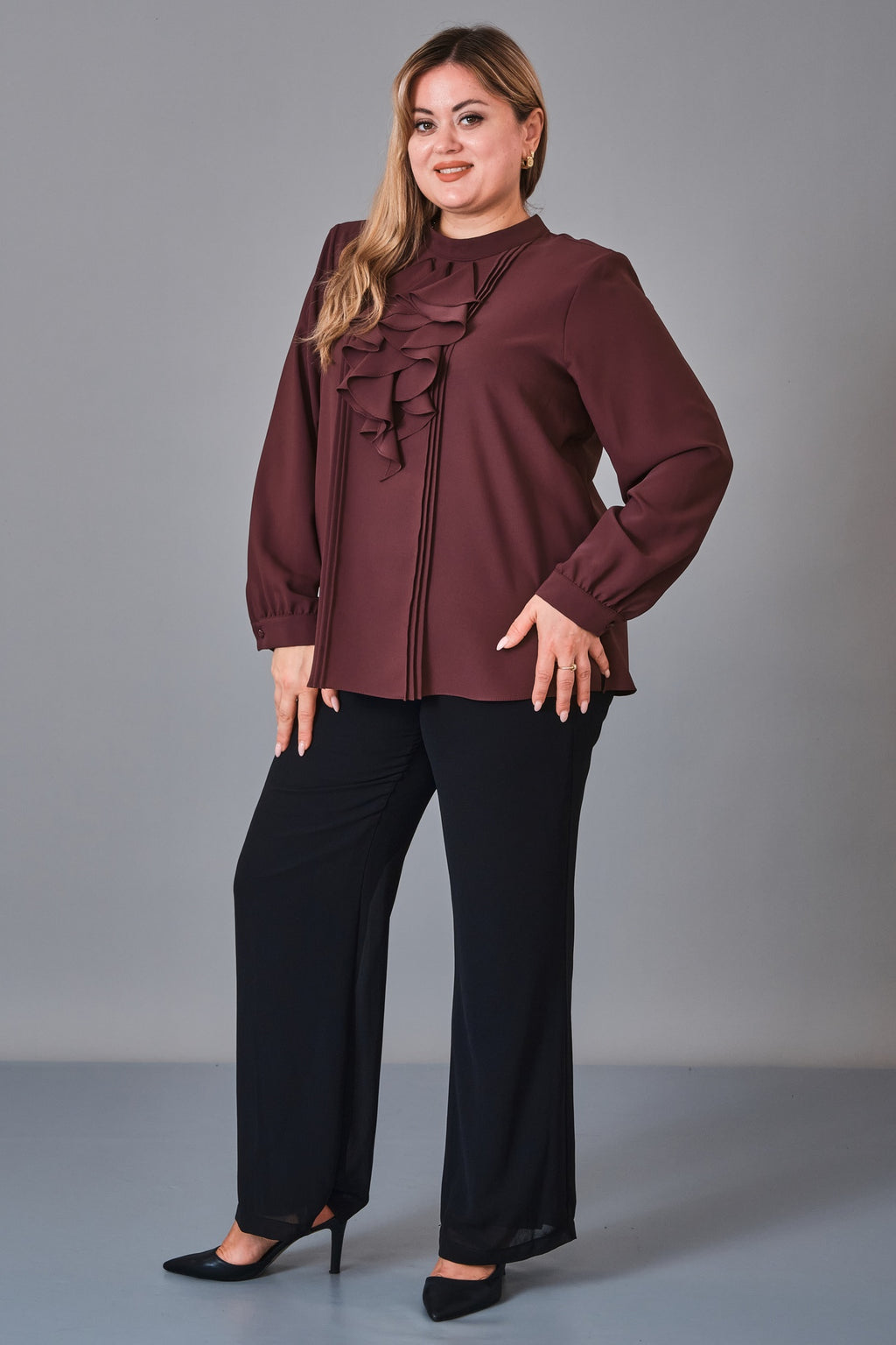 Kifayet - Extended Plus Size Blouse (KFT27K23802) - 8690200236525