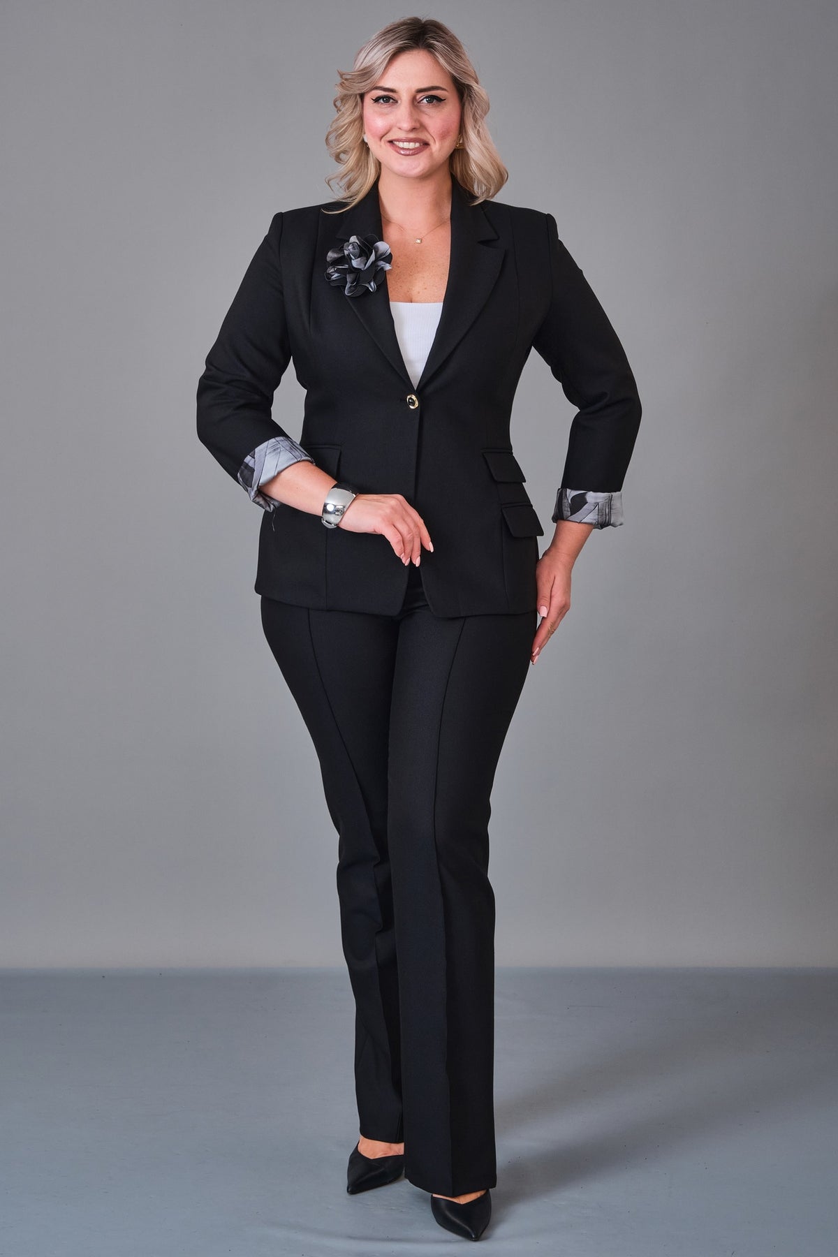 Butik Dayi - Plus Size Suit (BDY27K44358)