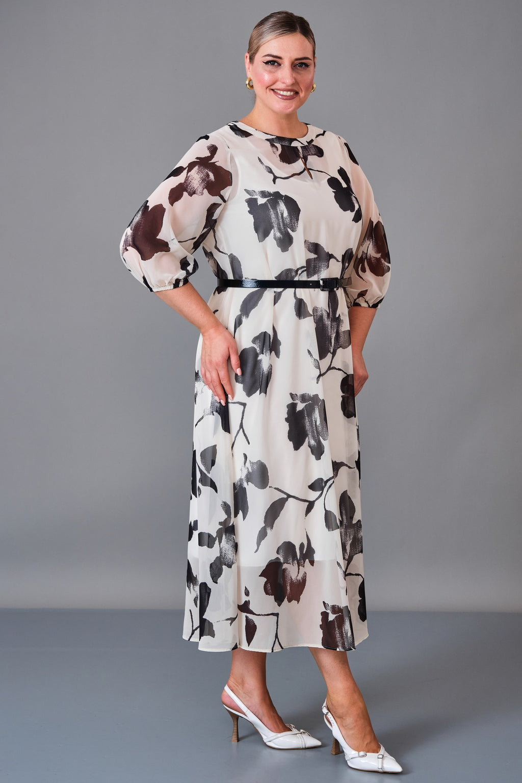 Chiffon Line - Plus Size Dress (CFL27K3512) - 8690200240898