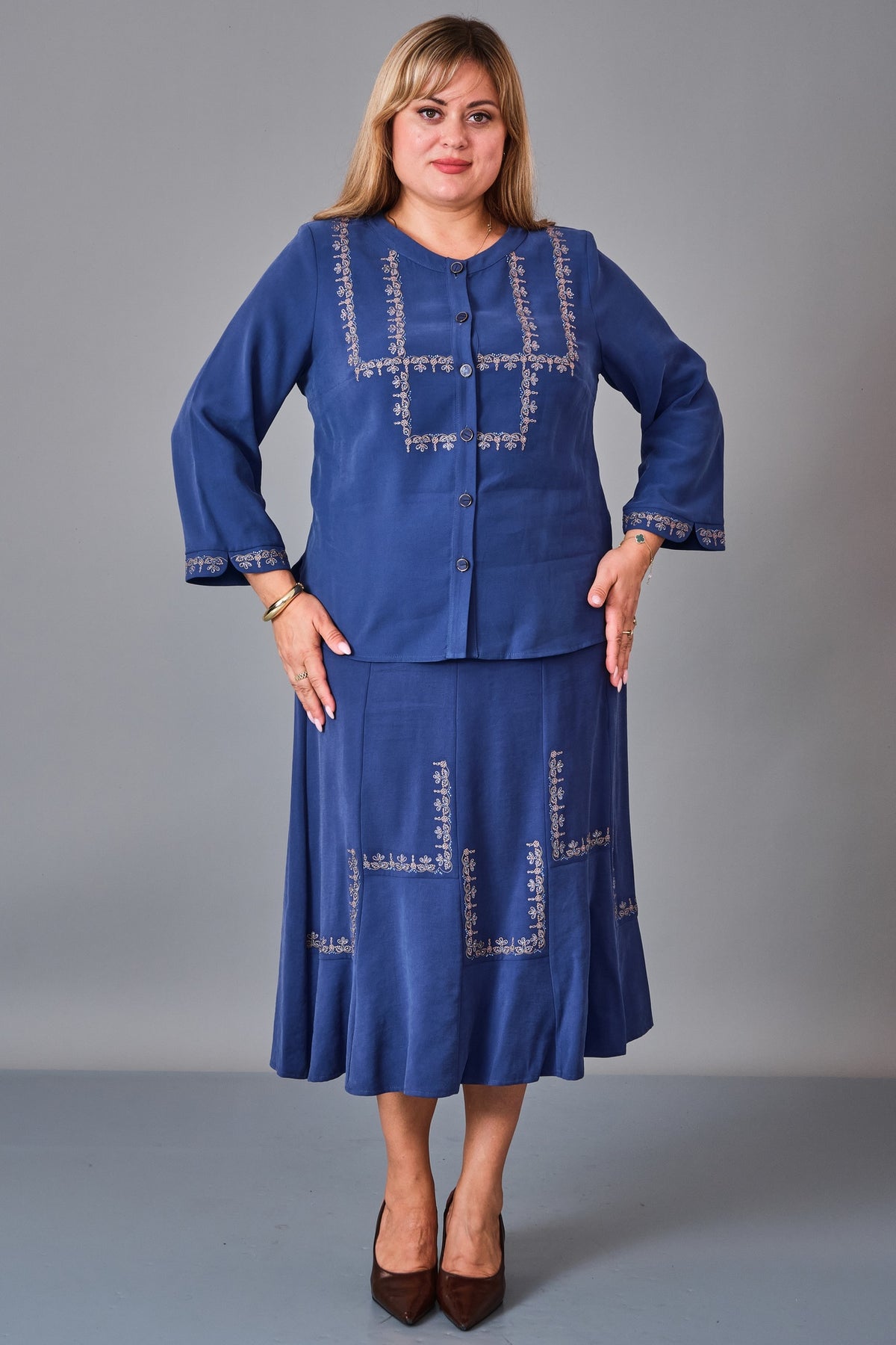 Gumanize - Plus Size Suit (GMZTK355-7888) - 8690200241338