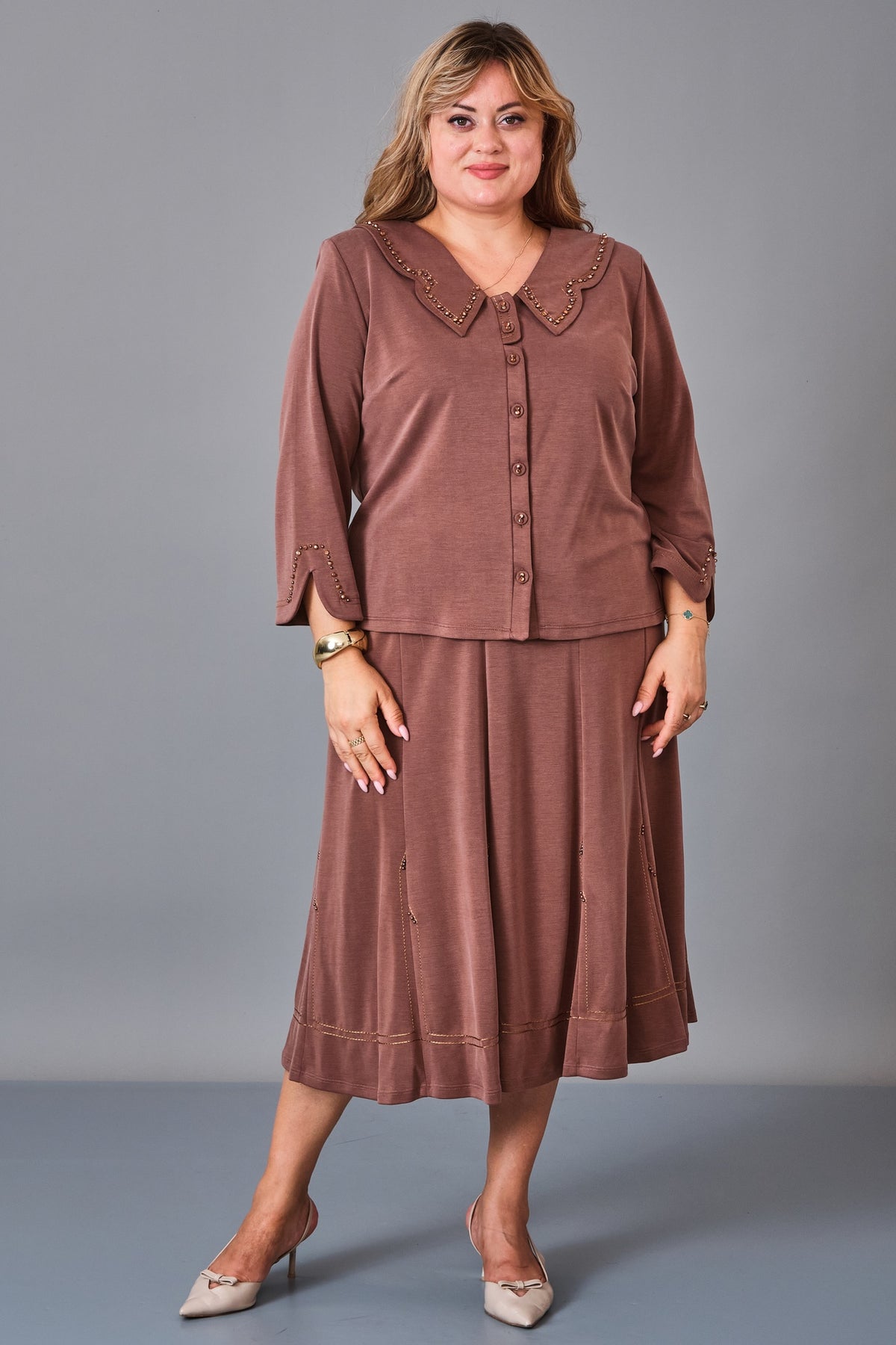Gumanize - Plus Size Suit (GMZTK365-7848) - 8690200241437