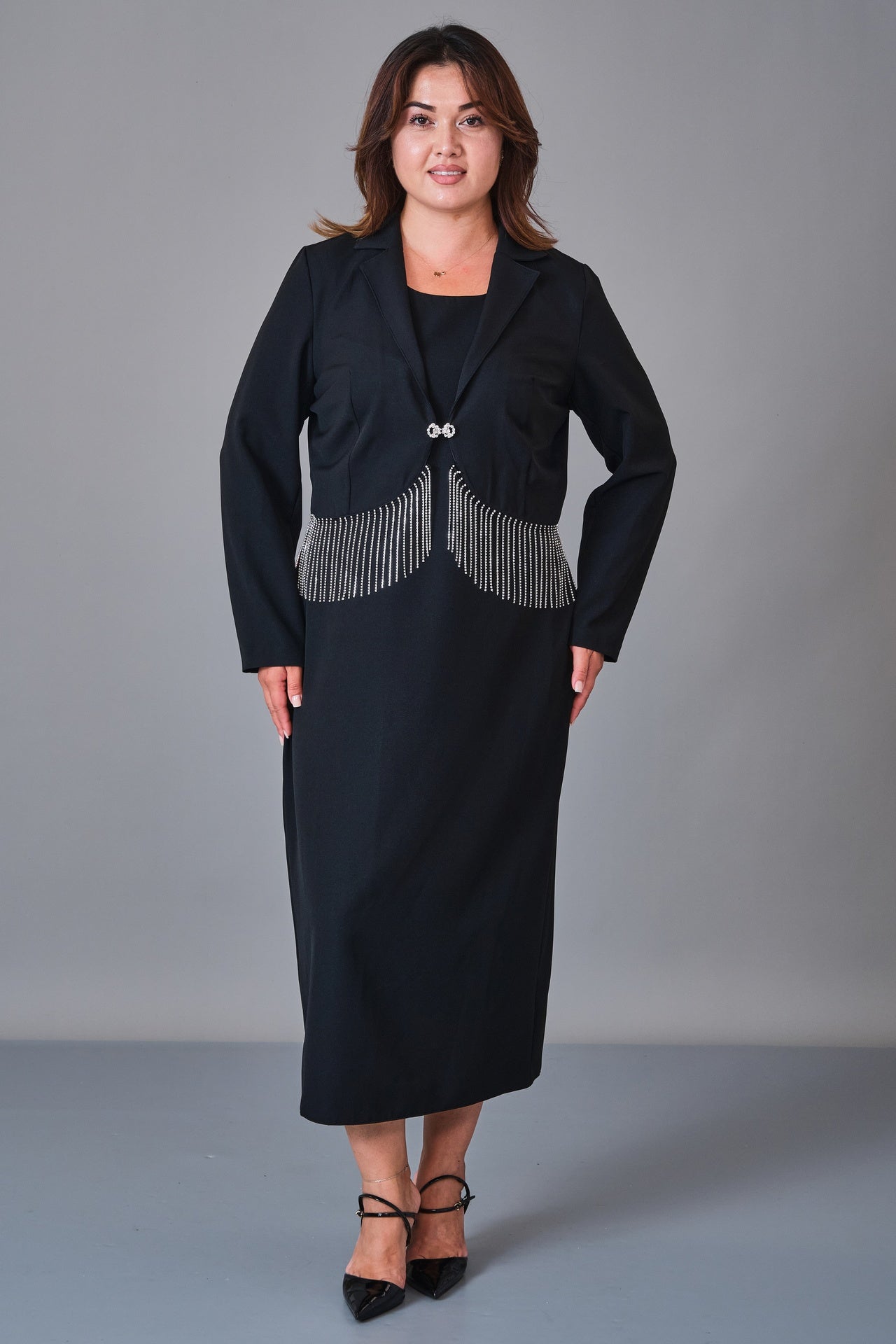 Dress Port - Plus Size Dress (DSP27K3667) - 8690200243028