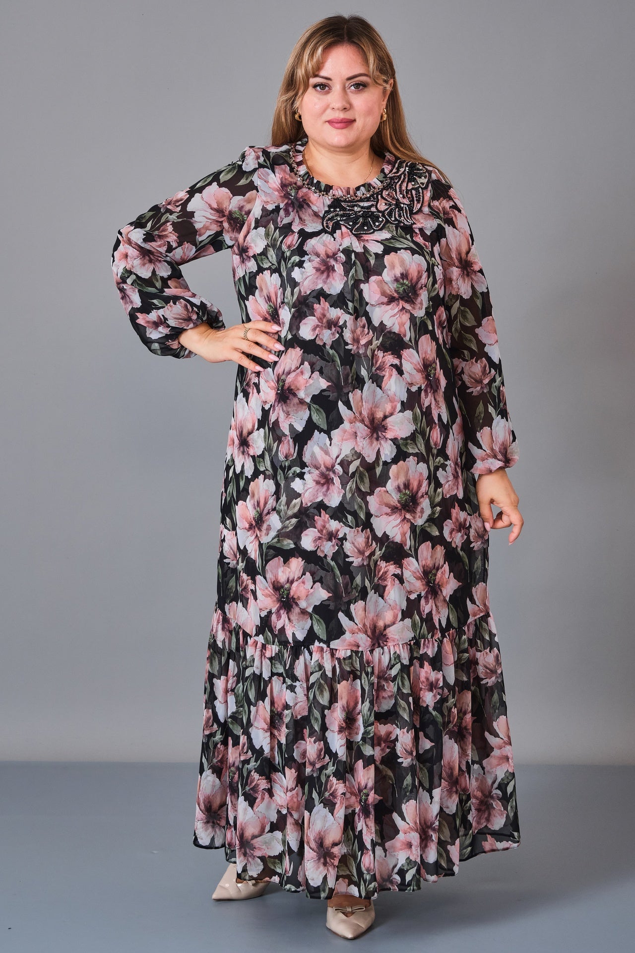 Gumanize - Plus Size Dress (GMZ2027-104-8526) - 8690200243530