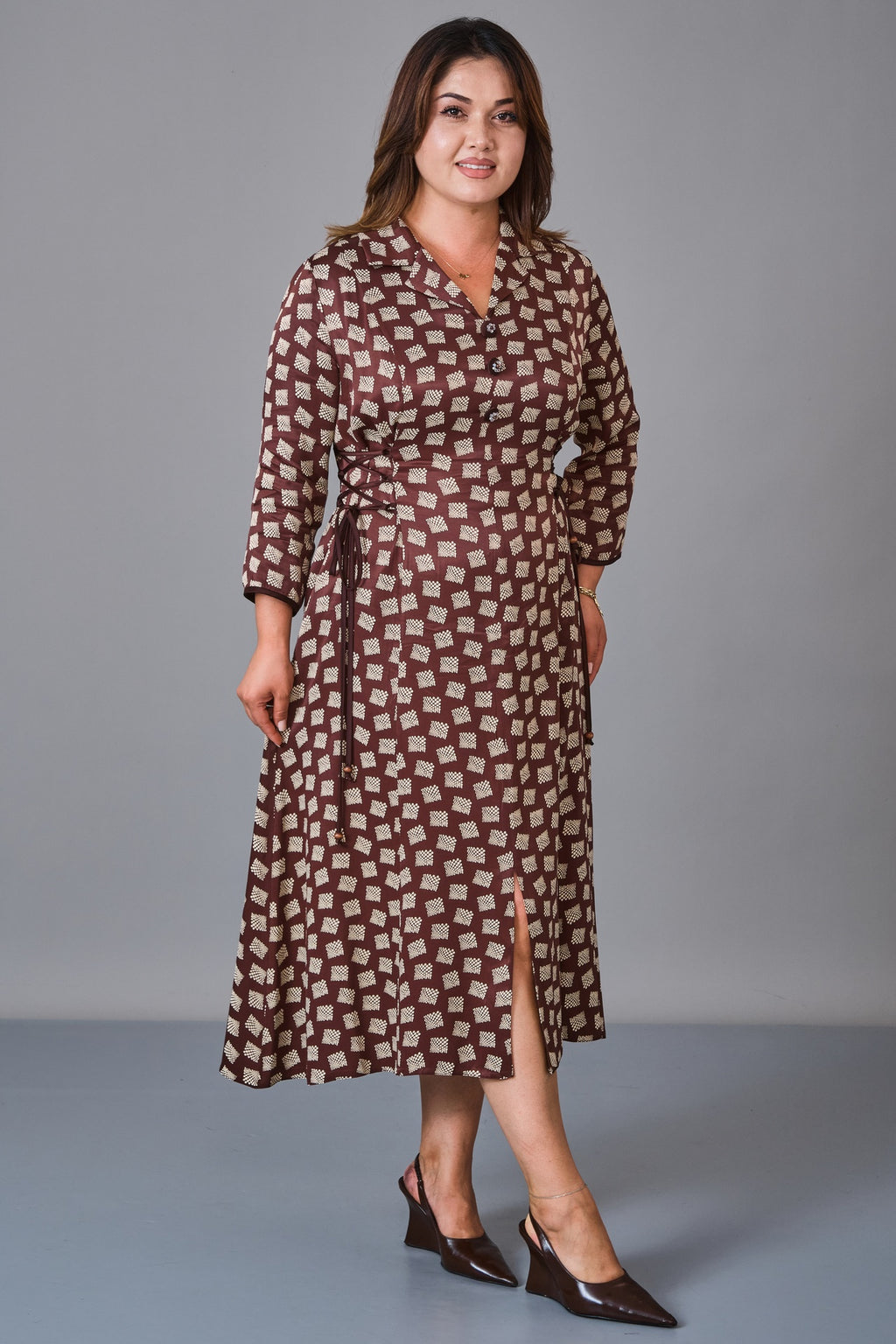 Dress Port - Plus Size Dress (DSP27K5805) - 8690200243783