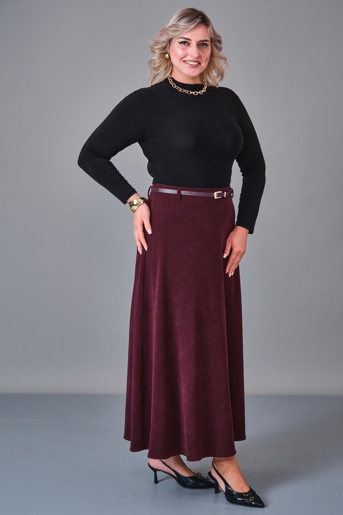 Elitline - Plus Size Skirt (ELT27K2-04-4020) - 8690200244032