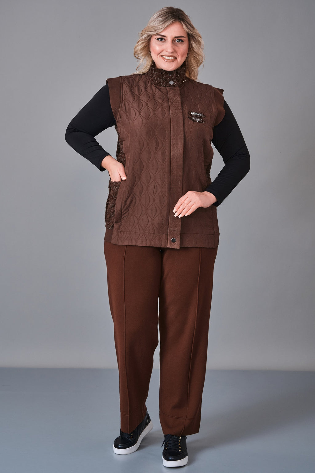 Xlife - Plus Size Waistcoat (XLF27K8603) - 8690200244643