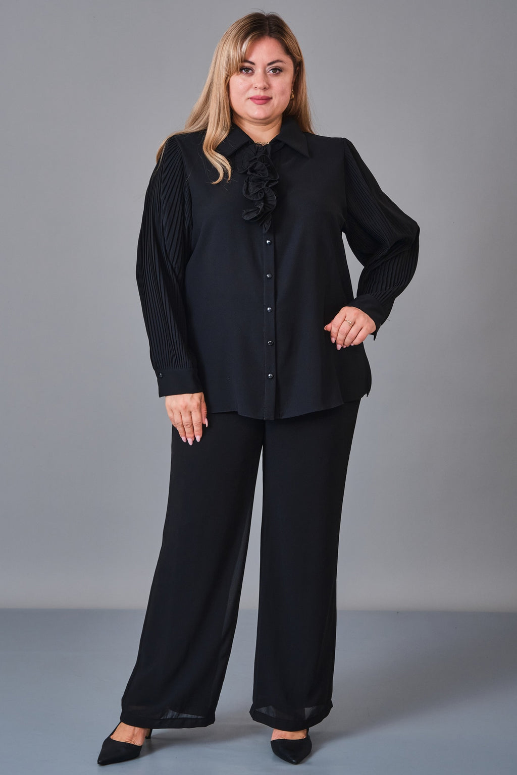 Kifayet - Extended Plus Size Shirt (KFT27K23801) - 8690200246302