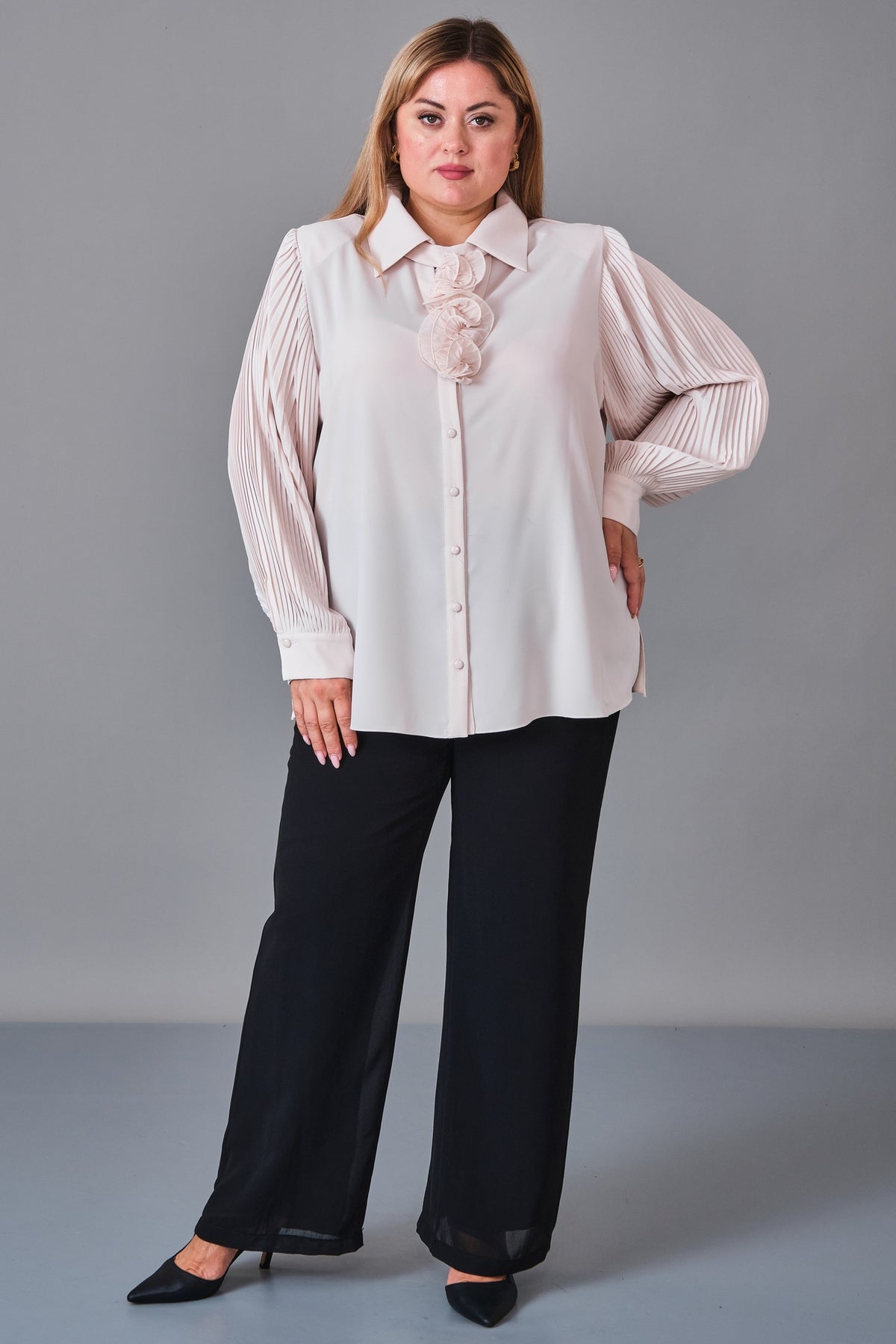 Kifayet - Extended Plus Size Shirt (KFT27K23801) - 8690200246326