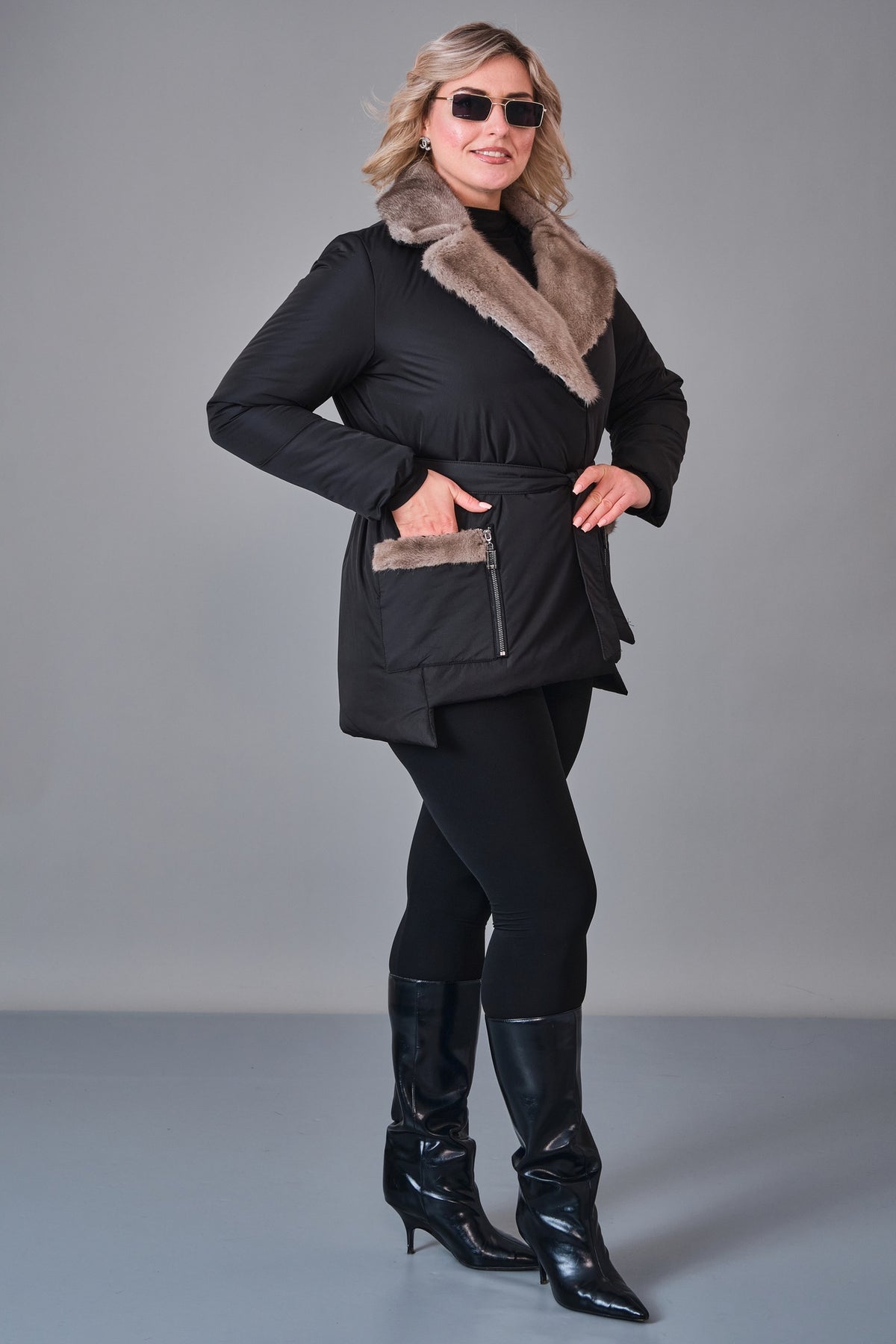To-See - Plus Size Coat (VVL27K240033XL) - 8690200246371