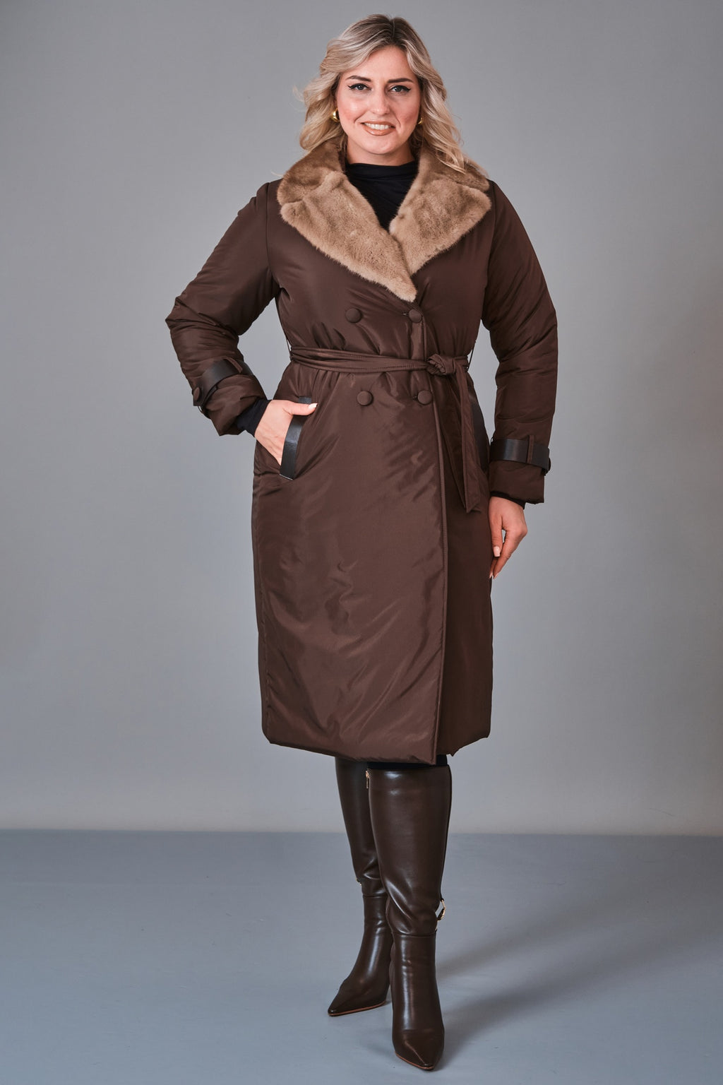To-See - Plus Size Coat (VVL27K4573XL) - 8690200246395