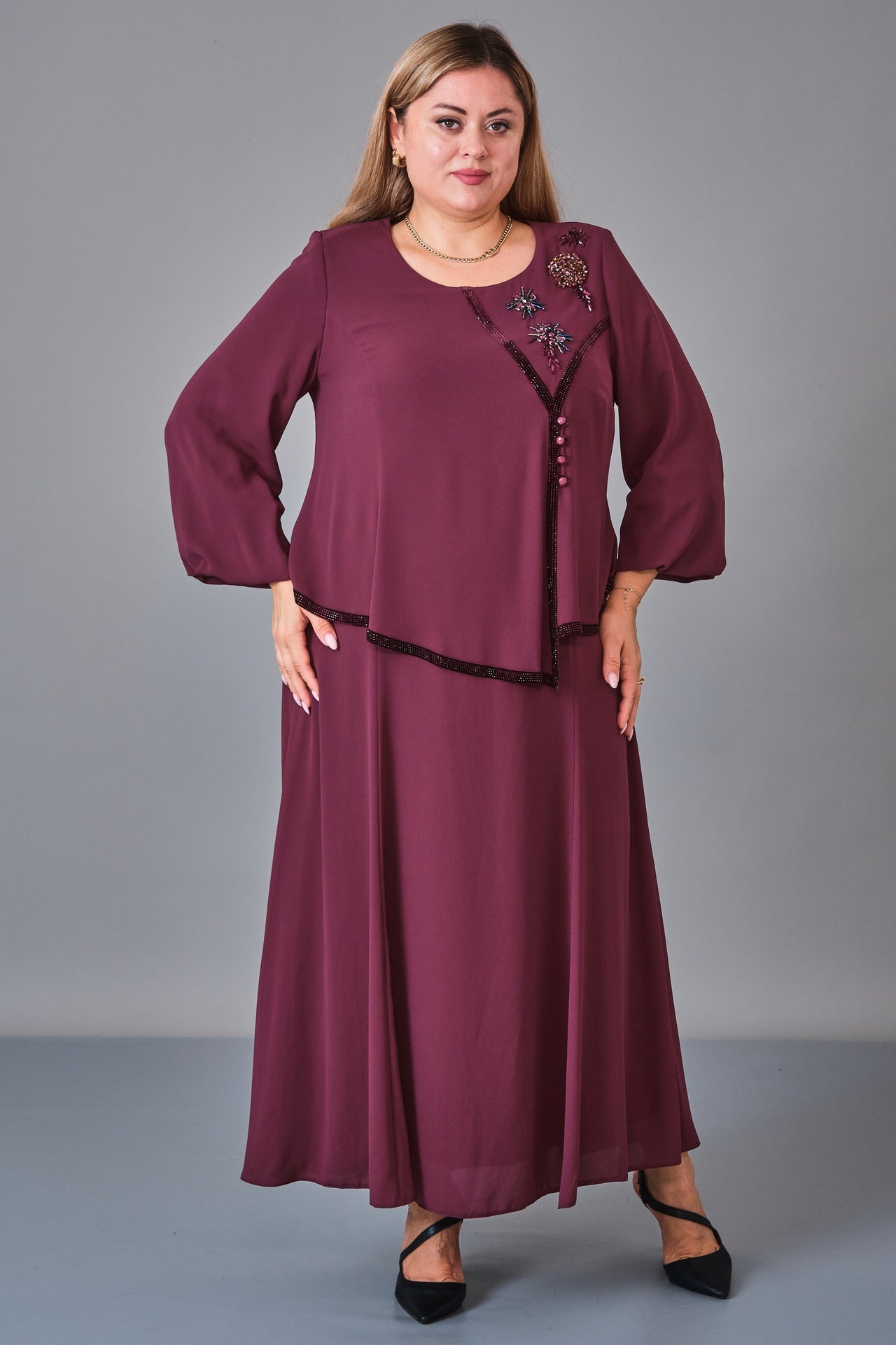 Gumanize - Extended Plus Size Dress (GMZ2027-97-6842) - 8690200246999