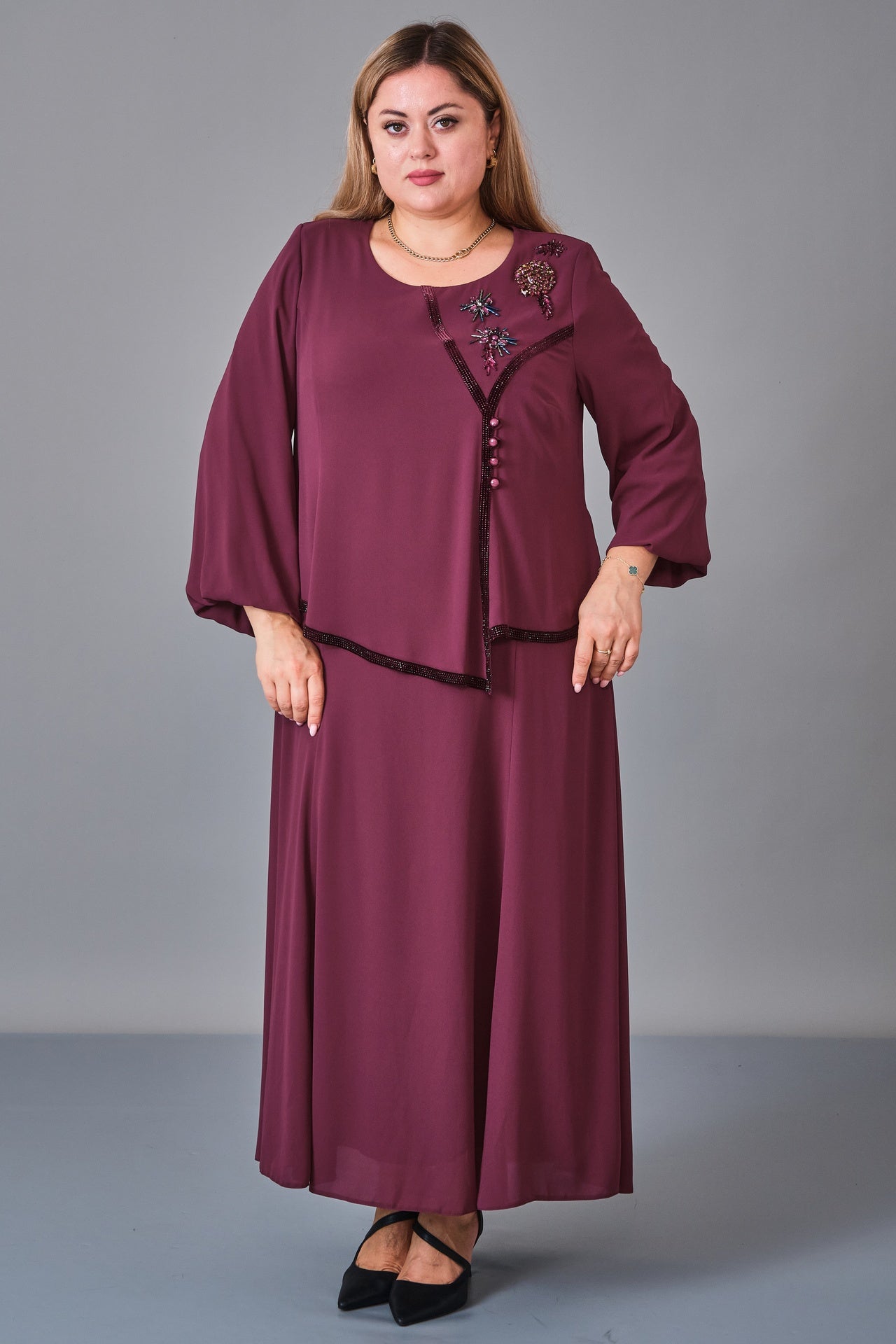 Gumanize - Extended Plus Size Dress (GMZ2027-97-6842) - 8690200246999