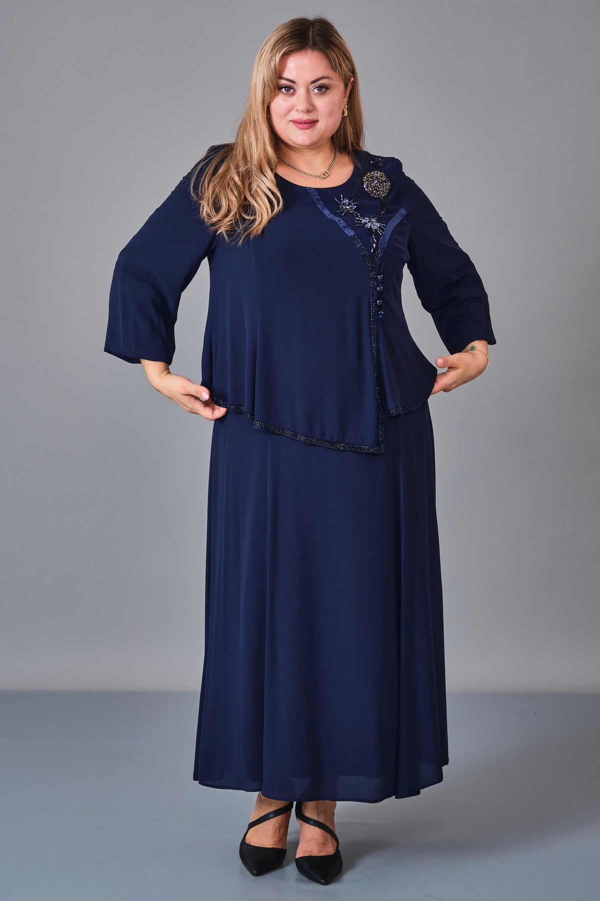 Gumanize - Extended Plus Size Dress (GMZ2027-97-6842) - 8690200247002