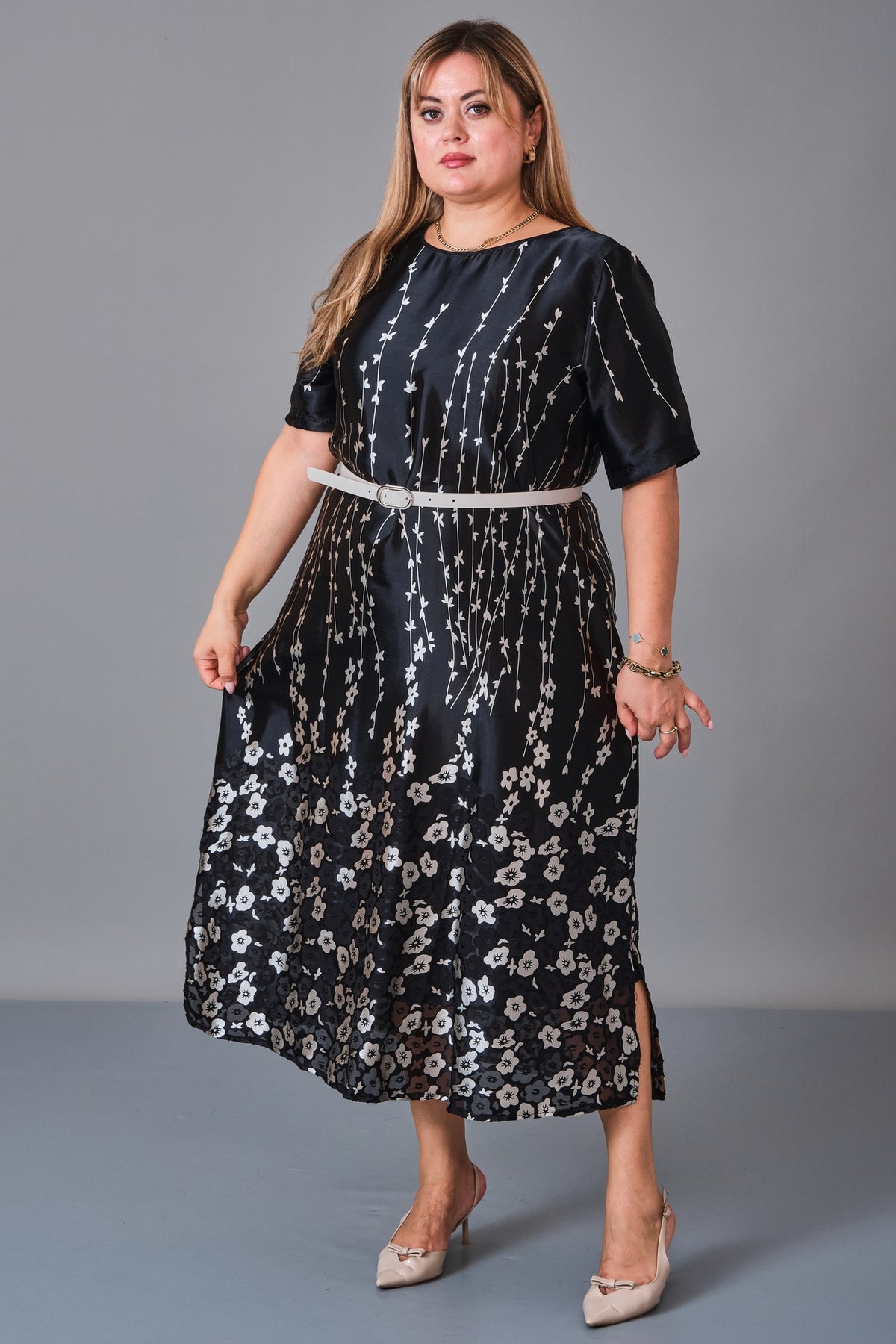 Chiffon Line - Plus Size Dress (CFL27K3515) - 8690200247040