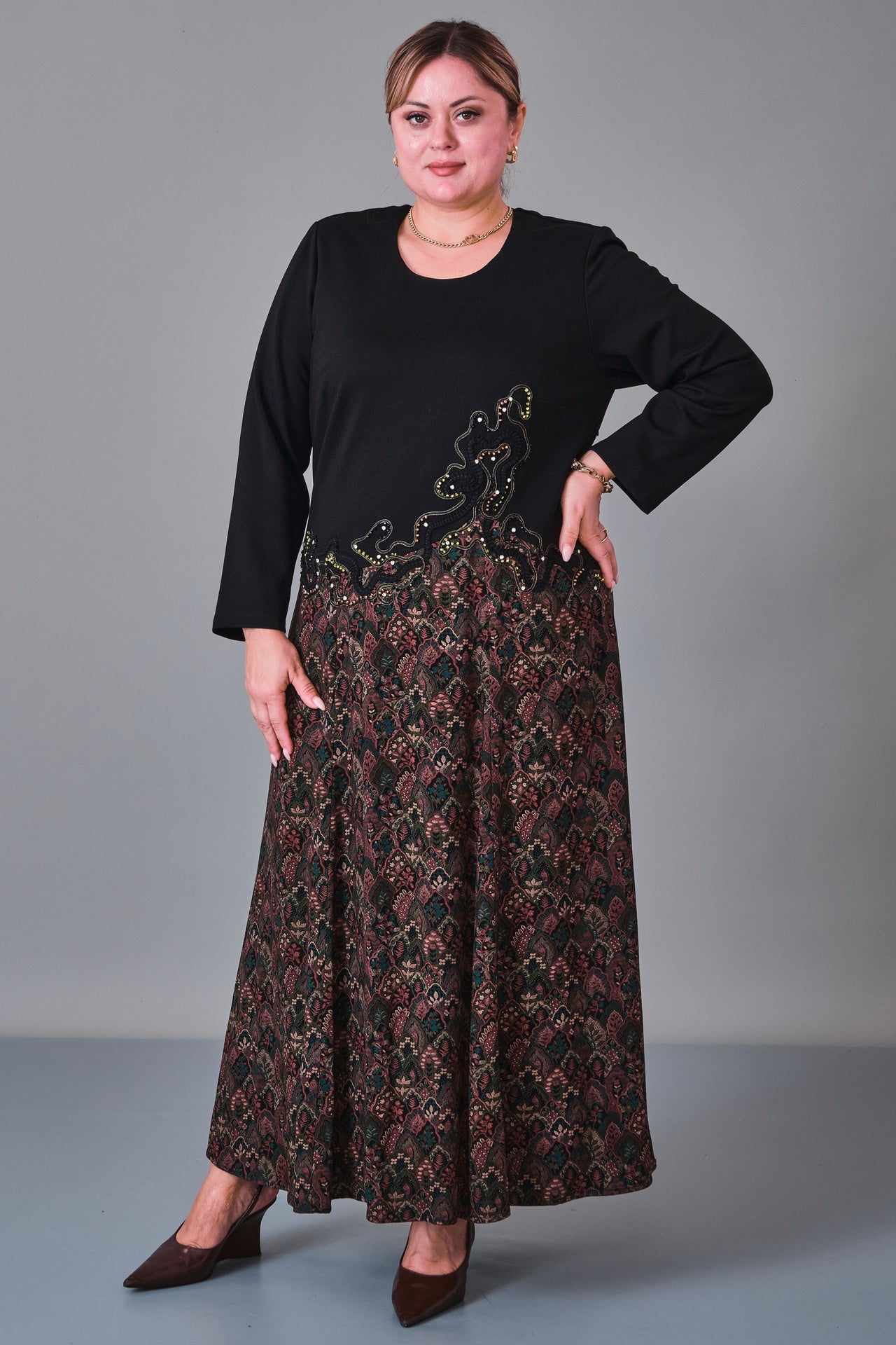 Gumanize - Plus Size Dress (GMZ2027-19-8520) - 8690200247569