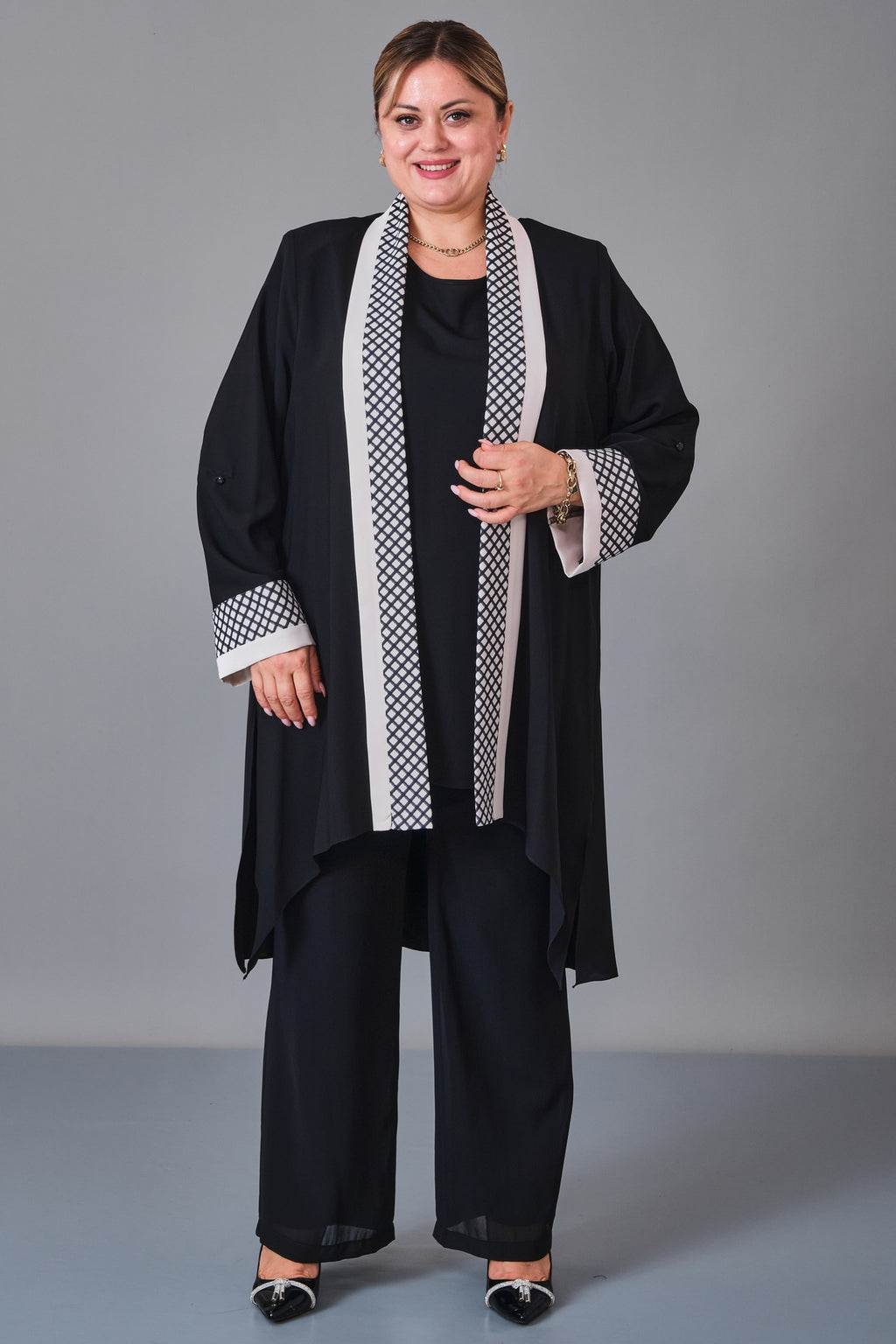 Kifayet - Extended Plus Size Suit (KFT27K23809-3) - 8690200247712