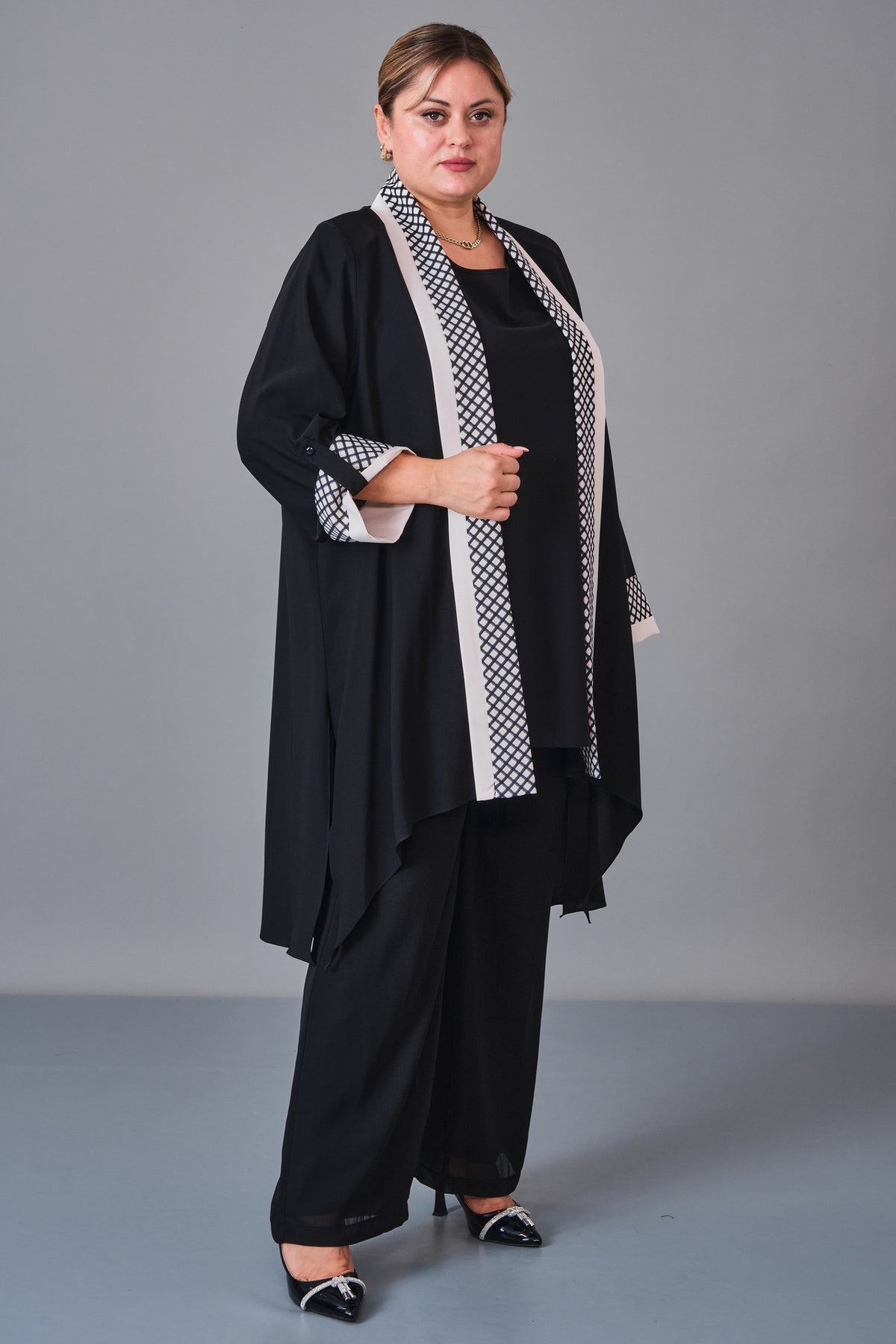 Kifayet - Extended Plus Size Suit (KFT27K23809-3) - 8690200247712
