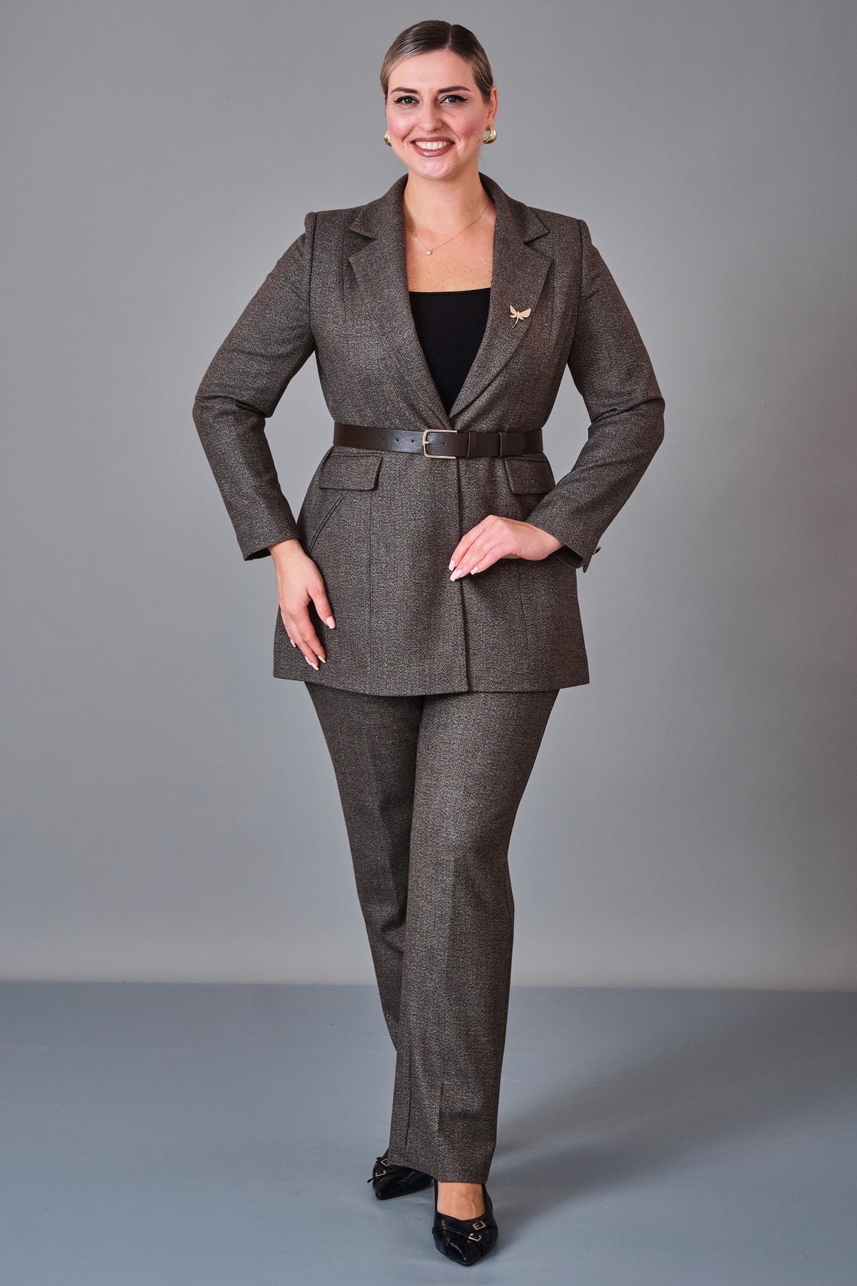 Hatunca - Plus Size Suit (HTC27K184214BB)