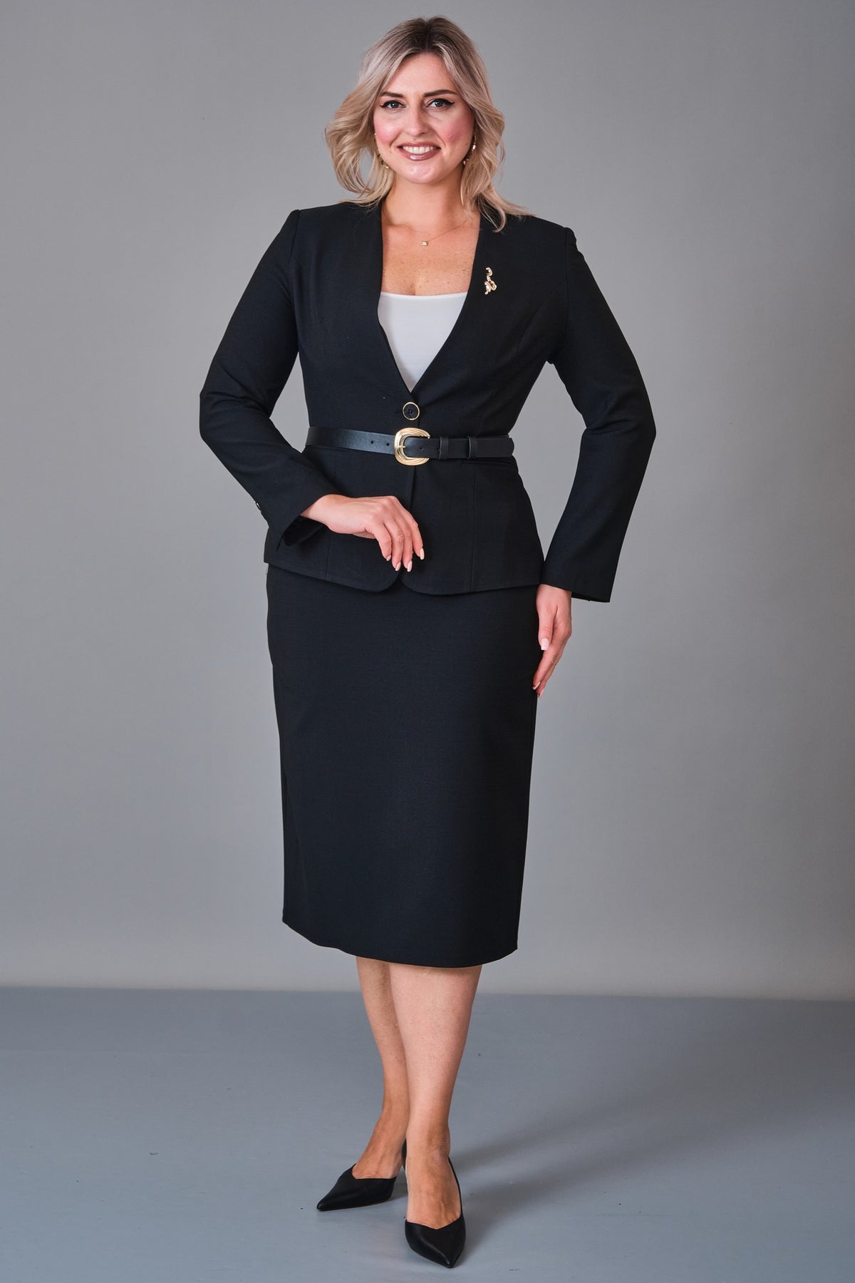 Hatunca - Plus Size Suit (HTC27K184216BB)