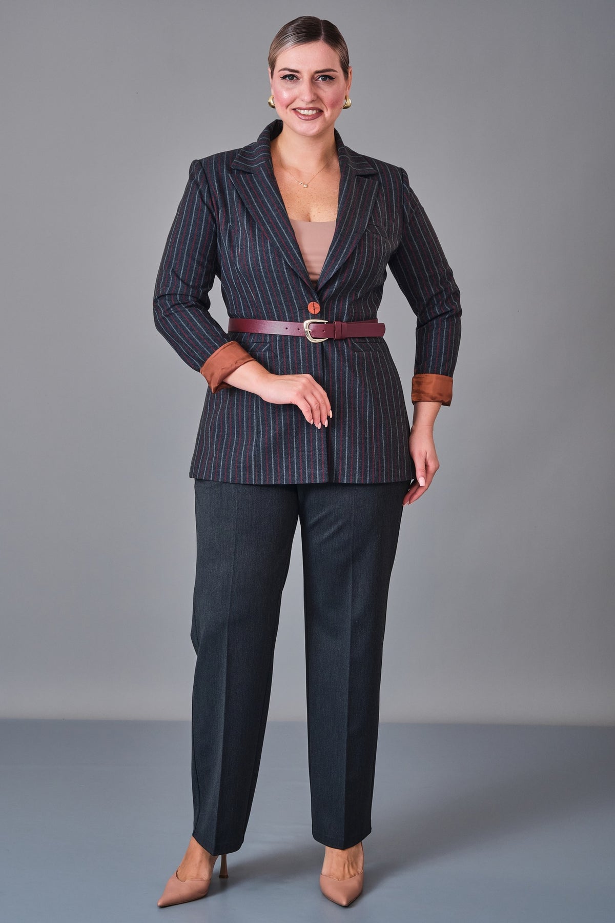 Hatunca - Plus Size Suit (HTC27K184265BB)