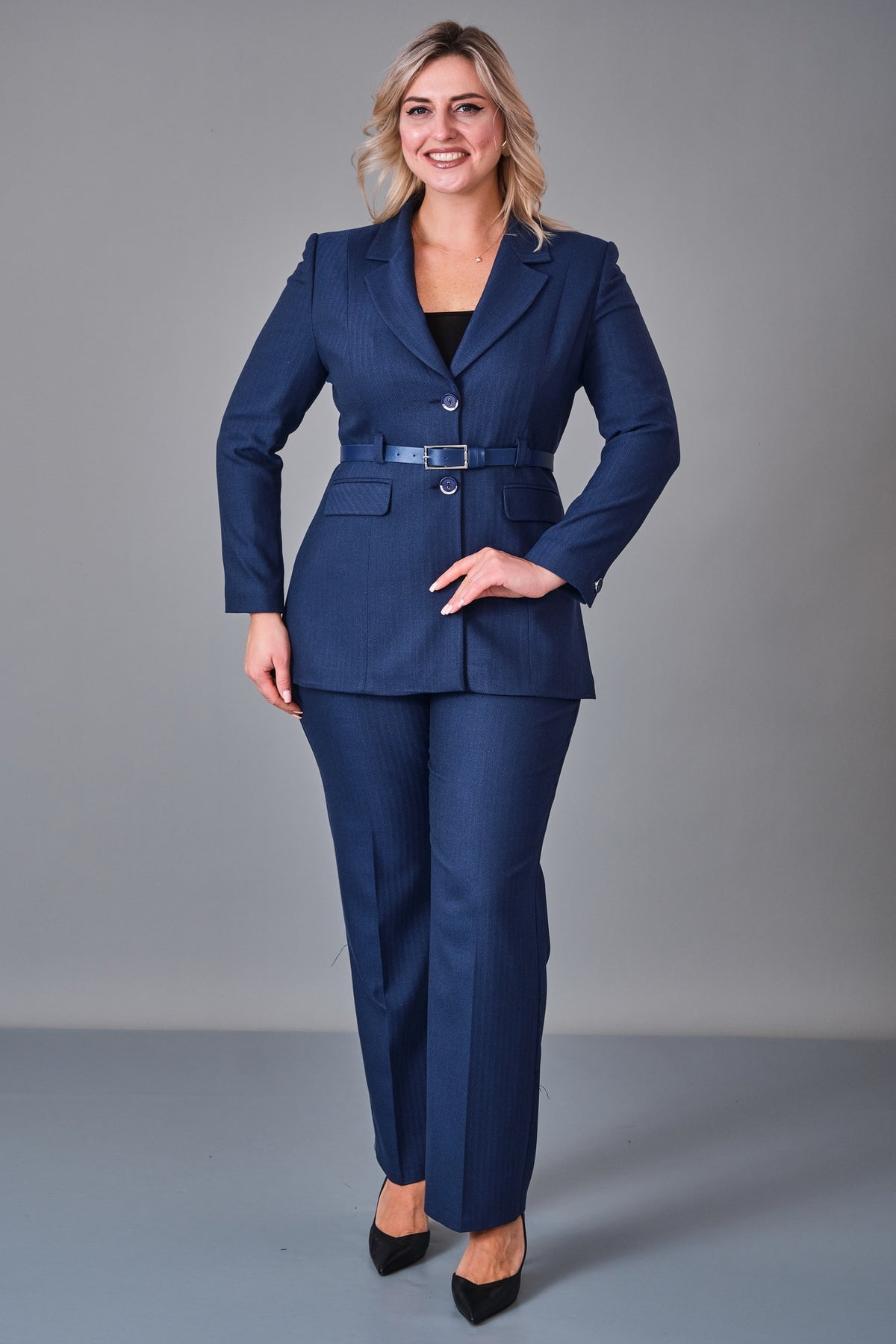 Hatunca - Plus Size Suit (HTC27K184208BB) - 8690200249020