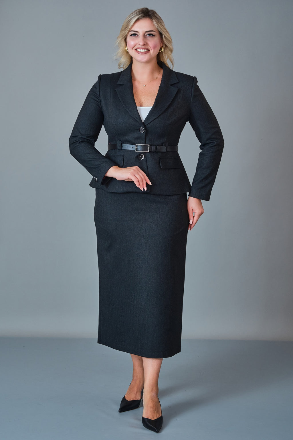 Hatunca - Plus Size Suit (HTC27K184207BB)