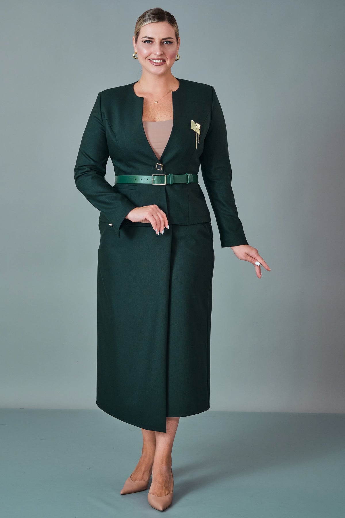 Hatunca - Plus Size Suit (HTC27K184217BB)