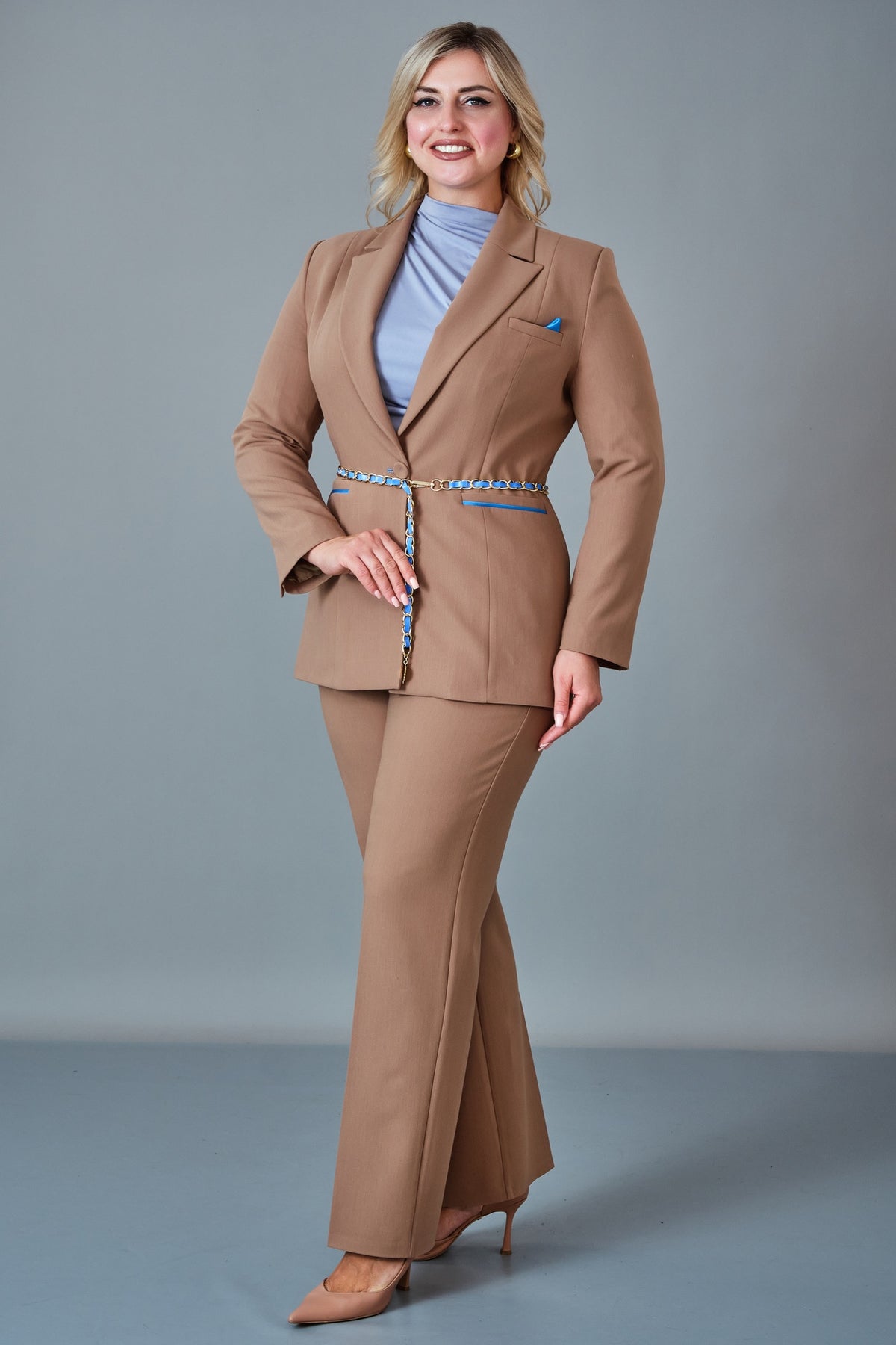 Hatunca - Plus Size Suit (HTC27K184225BB) - 8690200250293